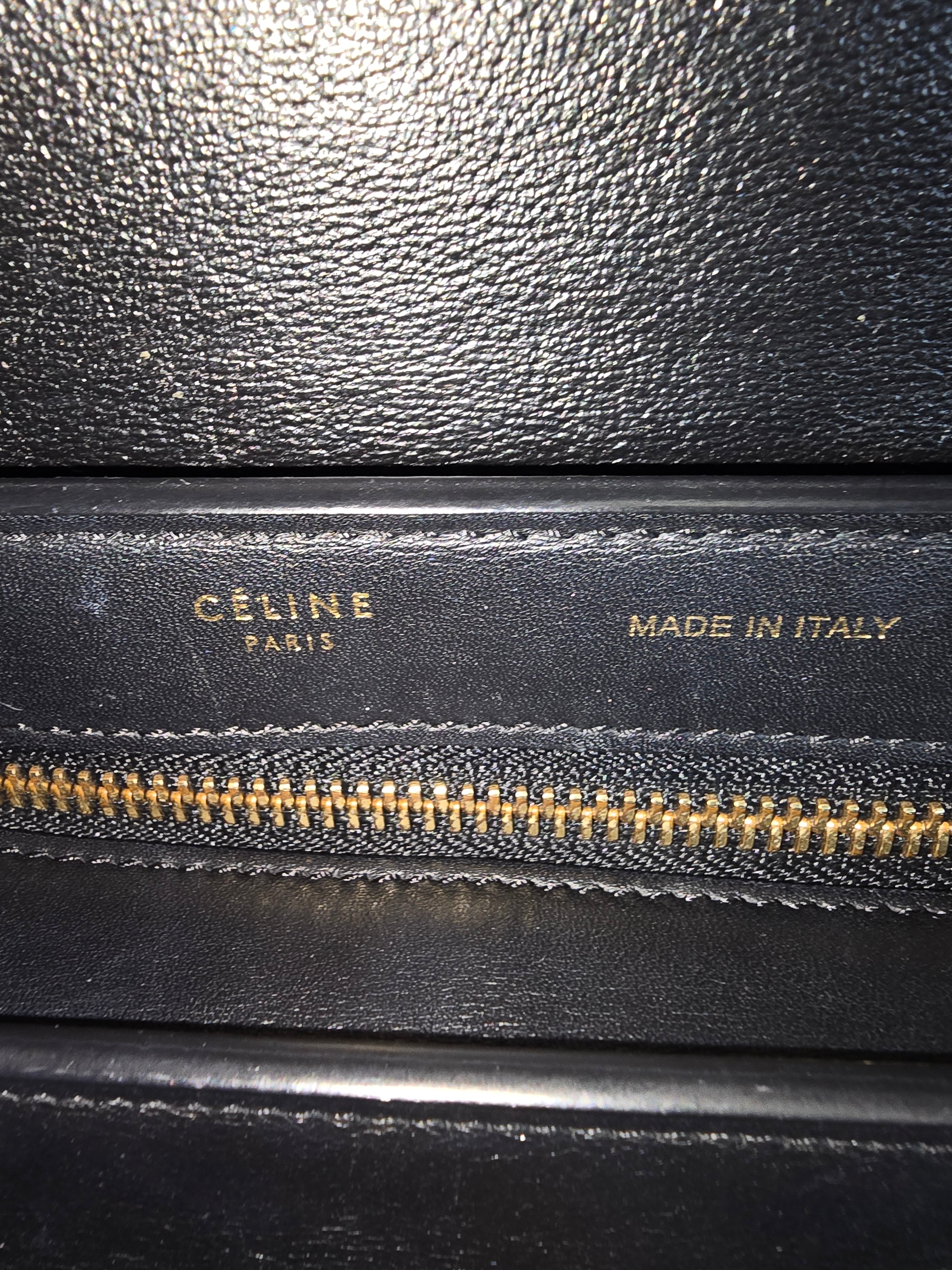 Celine Trapeze Bag — Medium Tricolor (White / Beige / Black)
