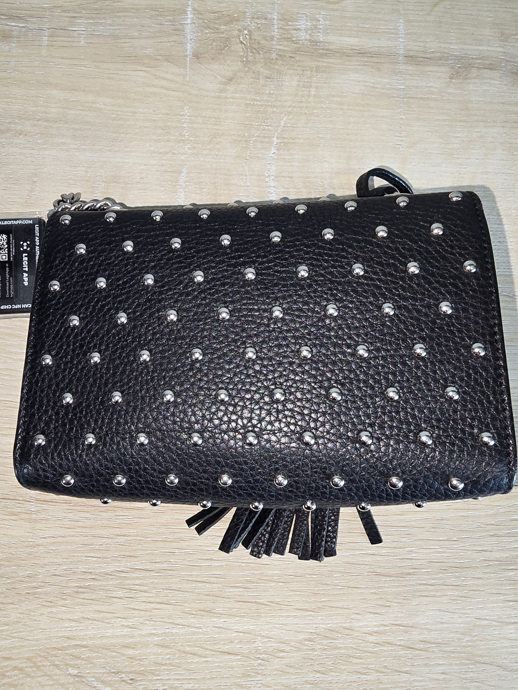 Gucci Miss Bamboo Shoulder Bag — Black with Silver Studs