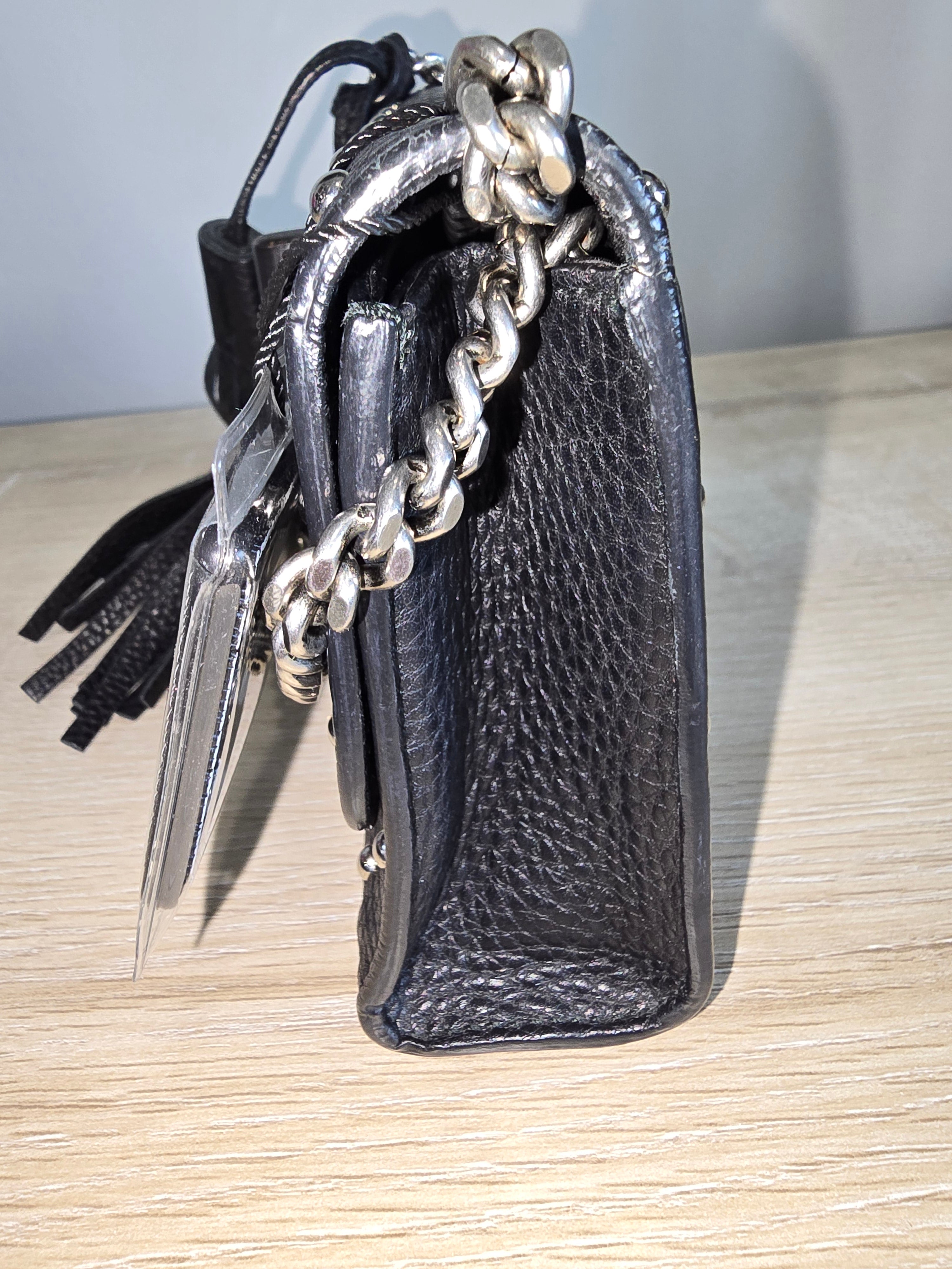 Gucci Miss Bamboo Shoulder Bag — Black with Silver Studs