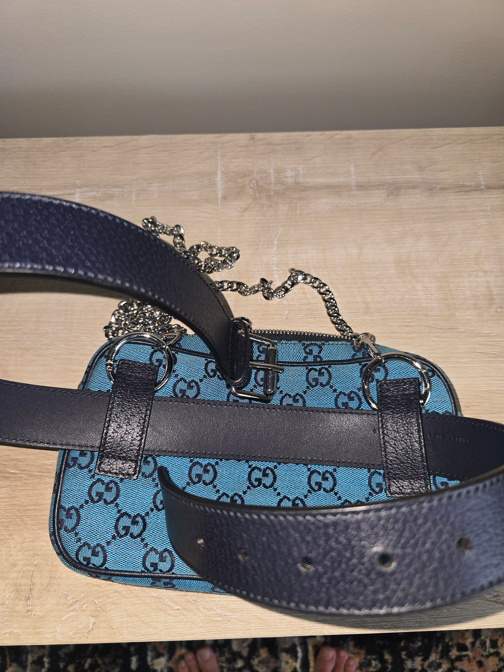 Gucci GG Canvas Belt Bag — Blue