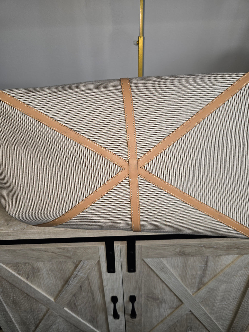 Burberry Beach Logo Extra Large Canvas Tote — Beige