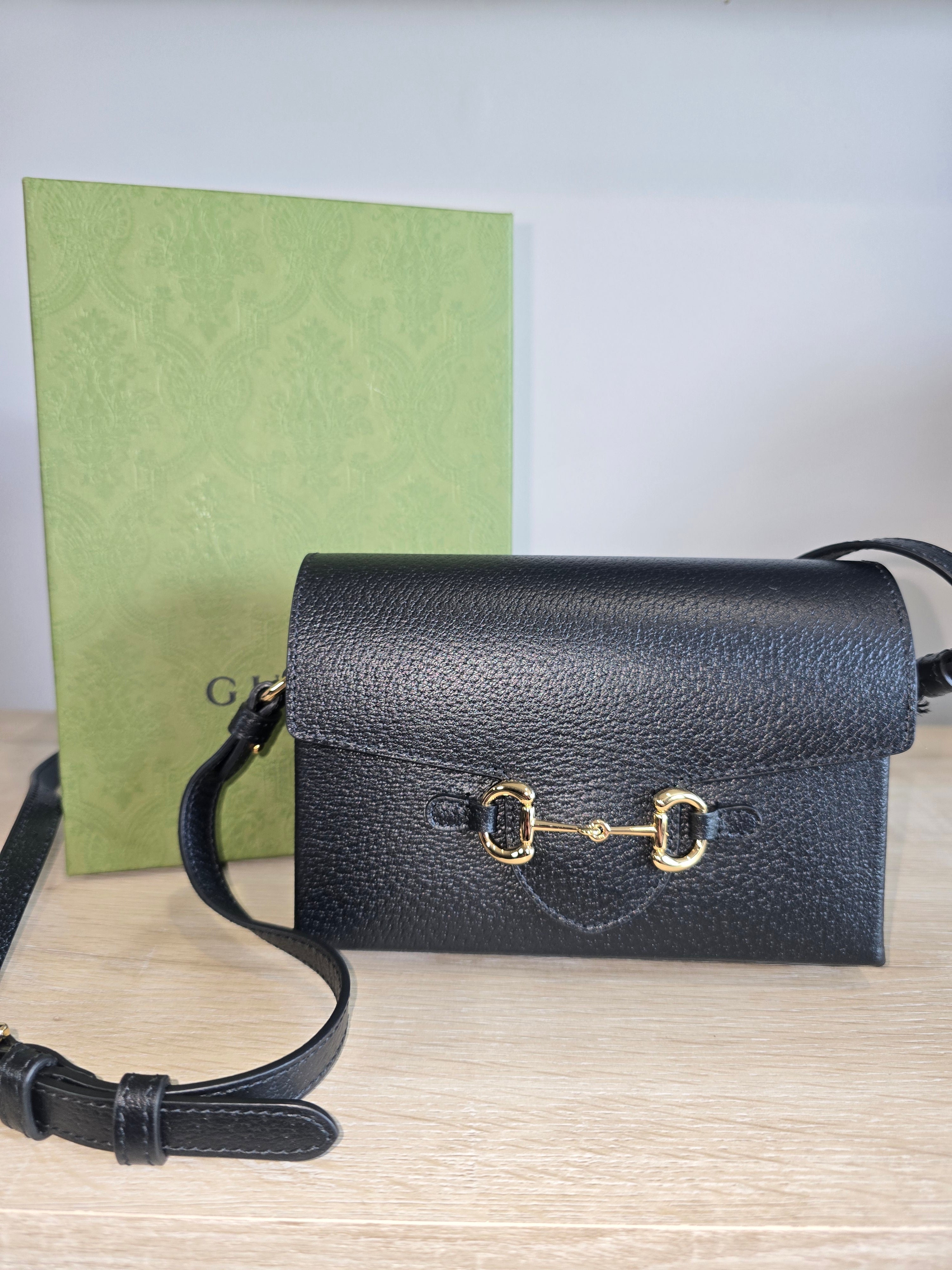 Gucci 1955 Horsebit Shoulder Bag — Black