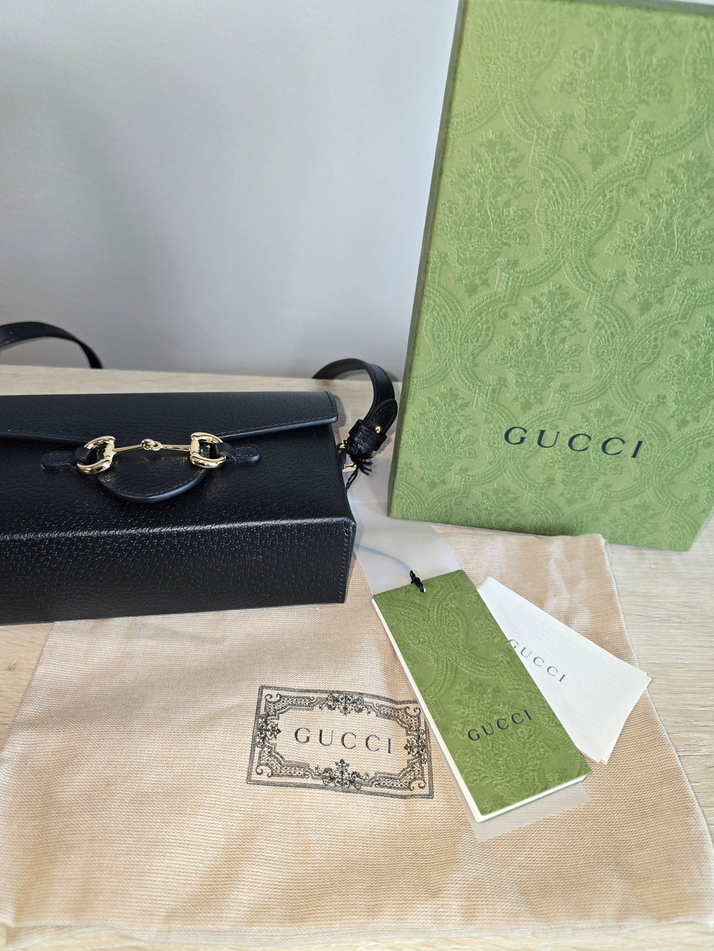 Gucci 1955 Horsebit Shoulder Bag — Black