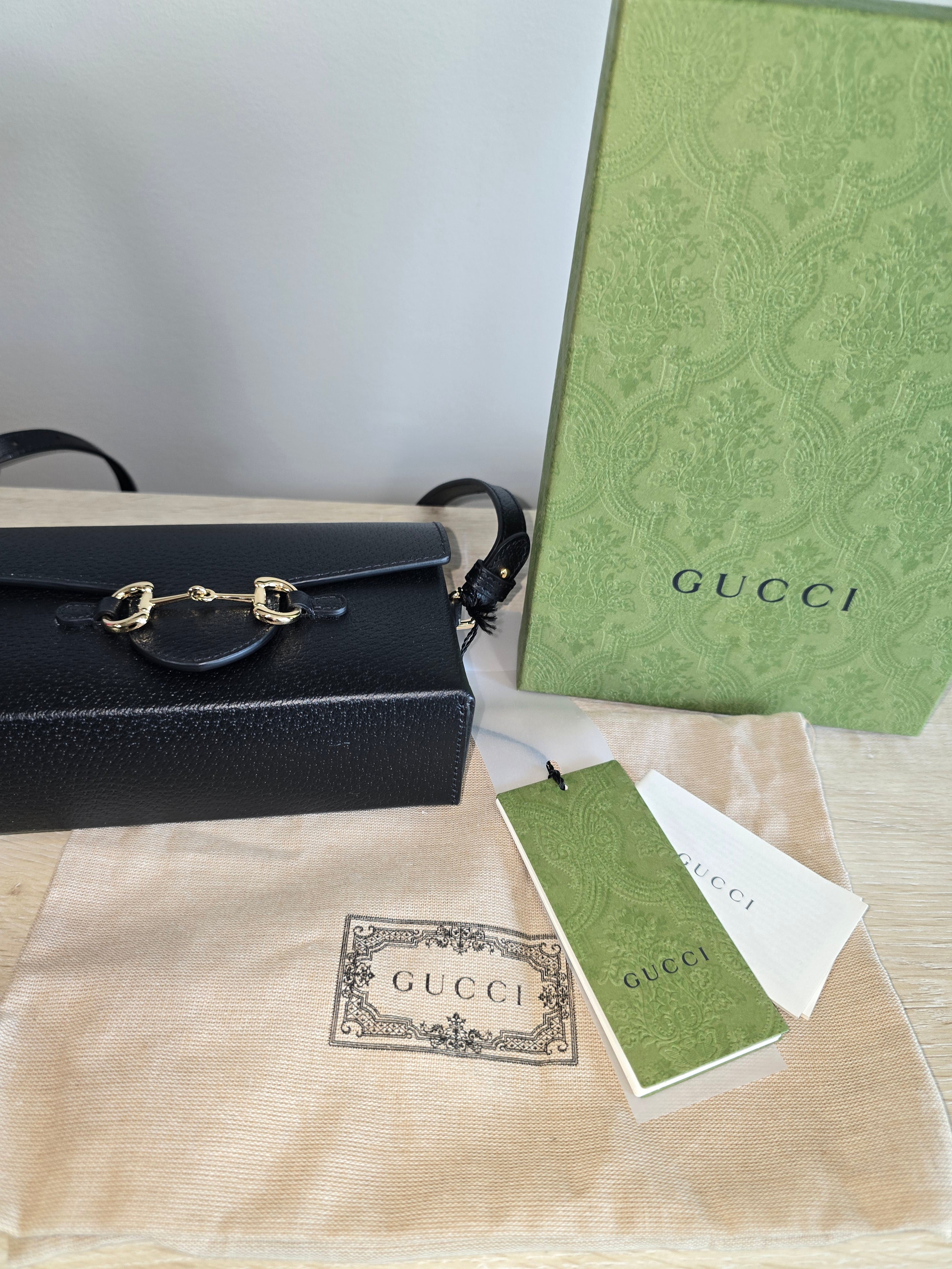 Gucci 1955 Horsebit Shoulder Bag — Black