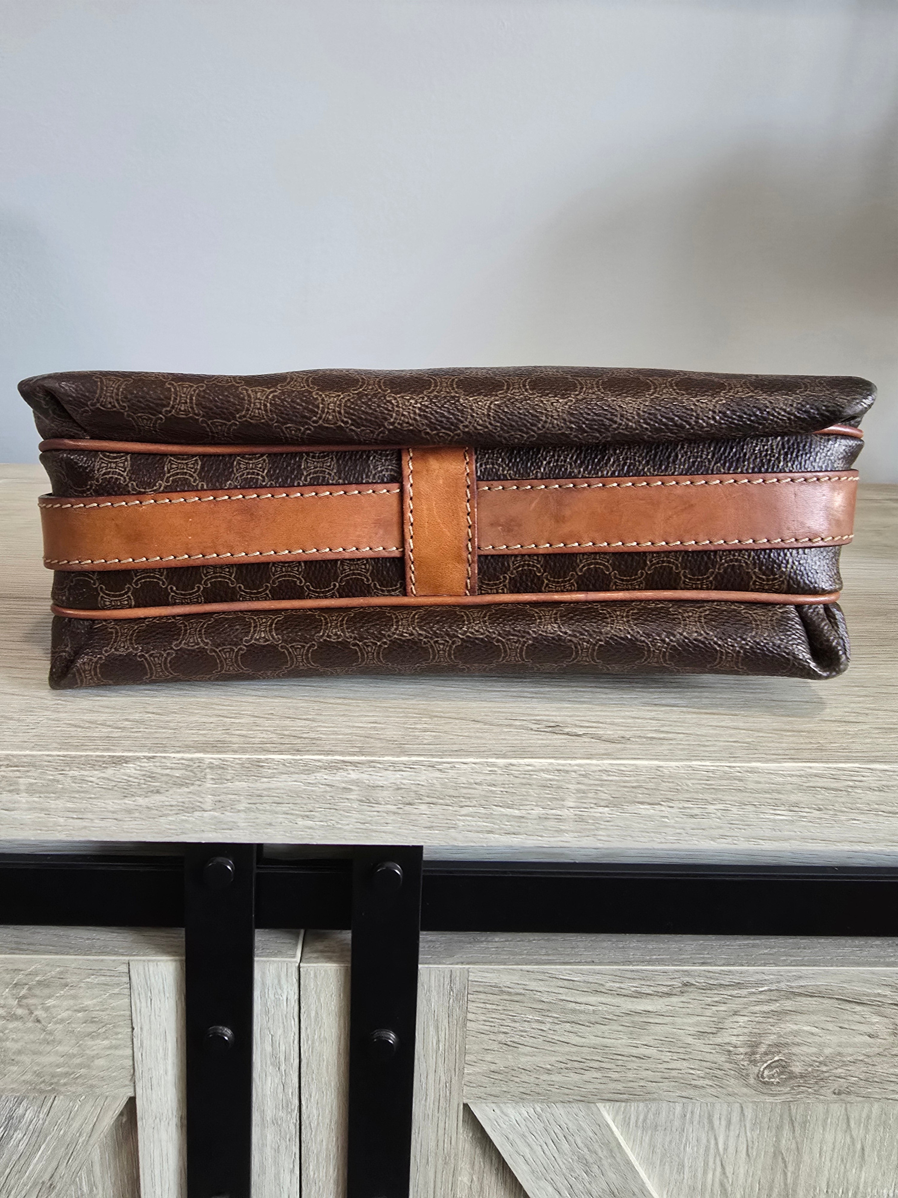 Celine Vintage Macadam Canvas Shoulder Bag