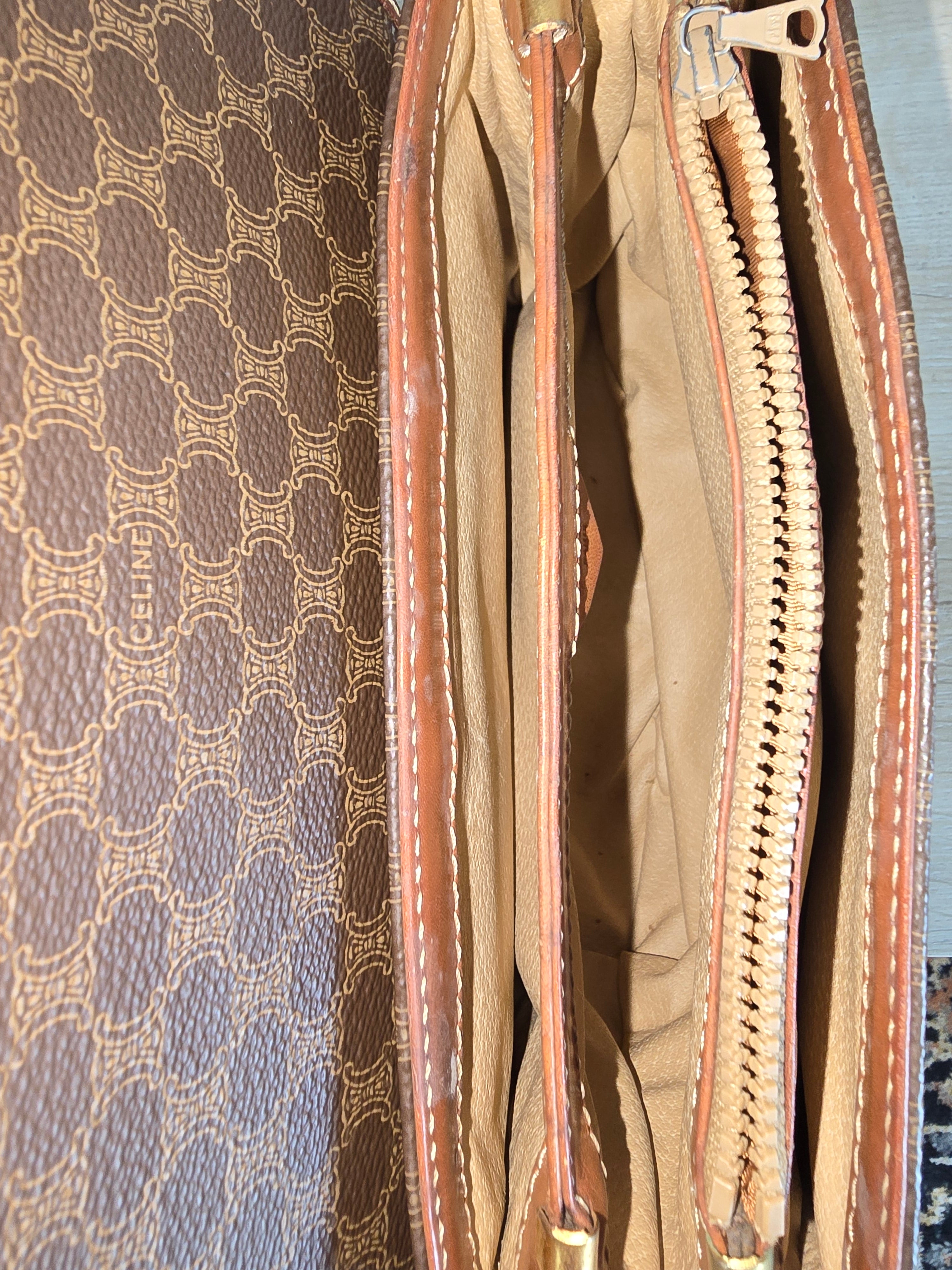 Celine Vintage Macadam Canvas Shoulder Bag