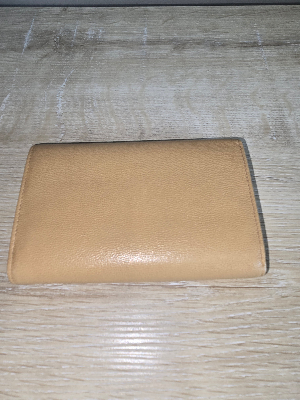 Saint Laurent Vintage Smooth Leather Flap Wallet — Gold Corner Guards
