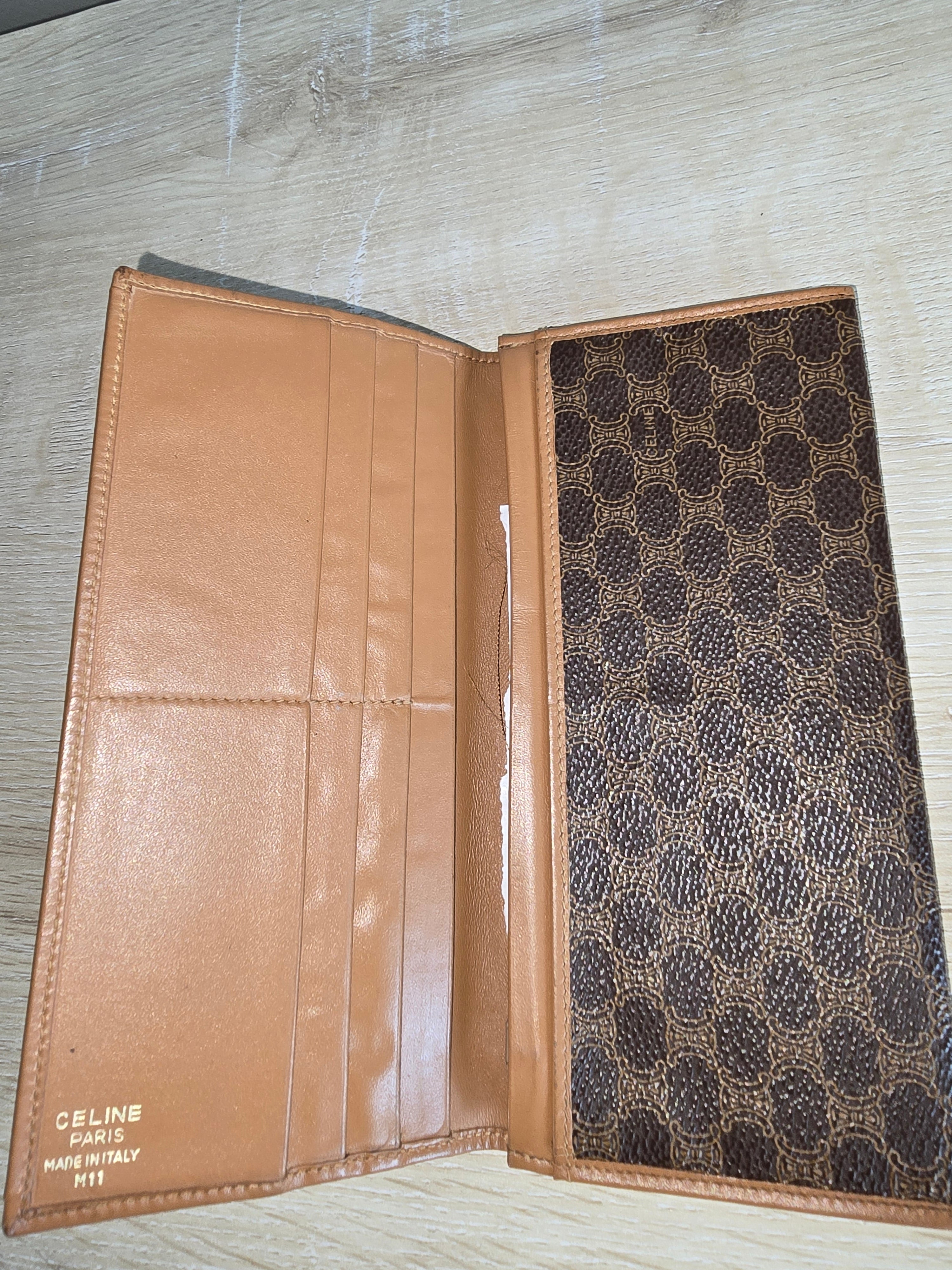 Celine Vintage Macadam Wallet — Brown