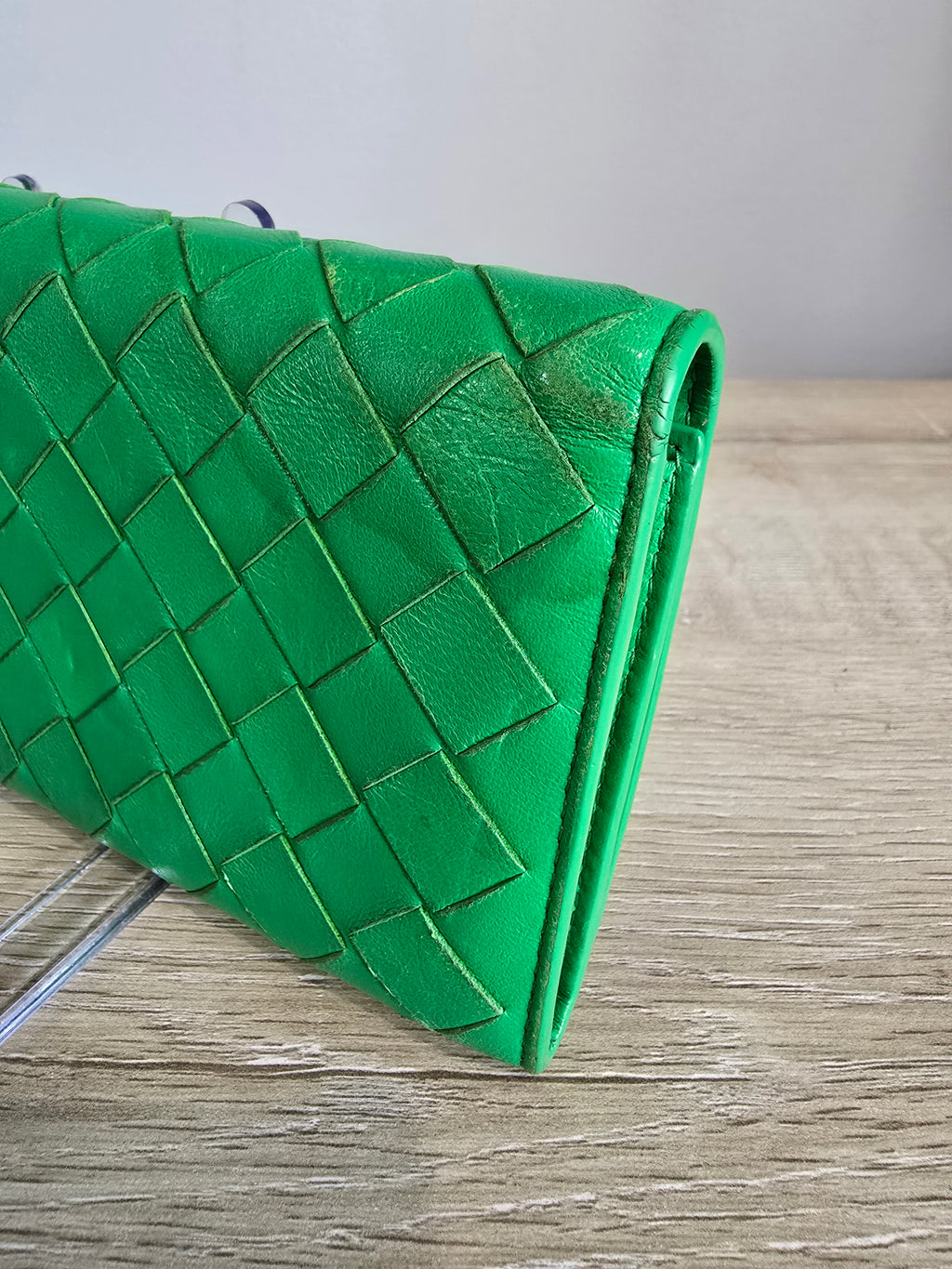 Bottega Veneta Intrecciato Leather Wallet — Green
