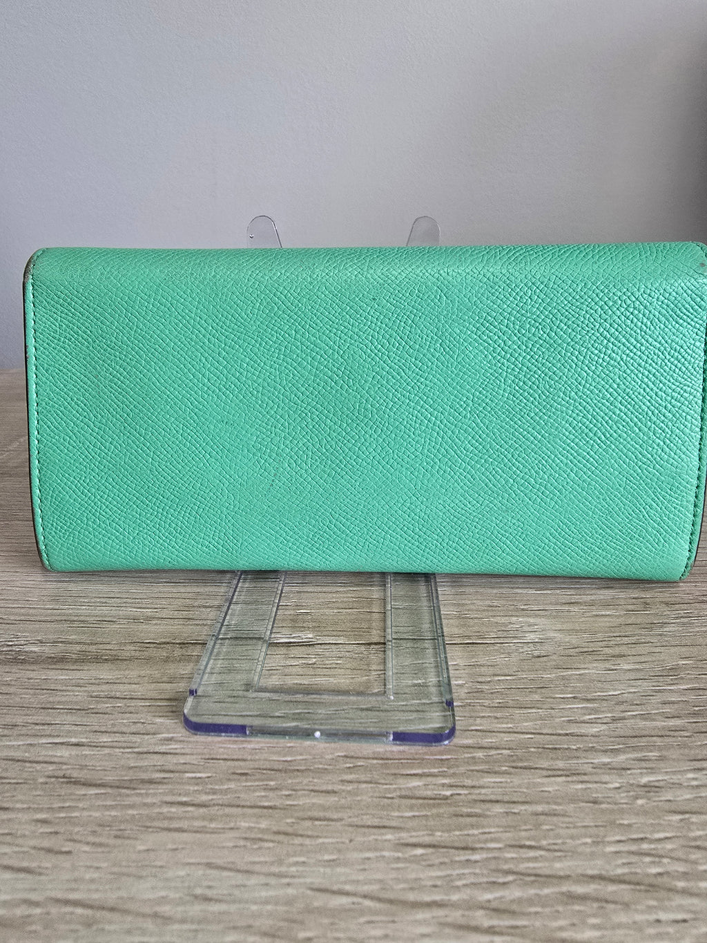 Salvatore Ferragamo Gancini Long Wallet — Light Green