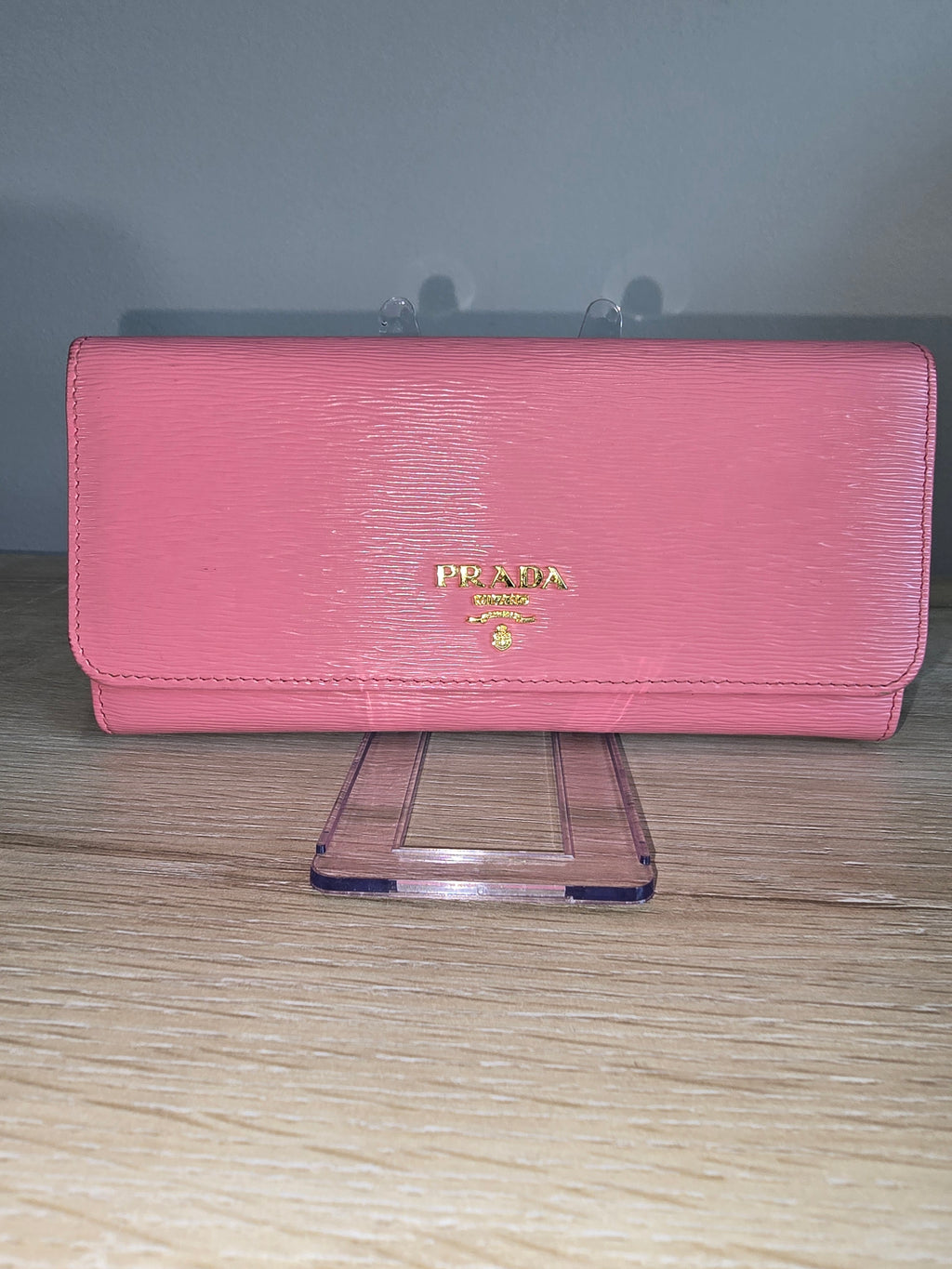 Prada Saffiano Leather Continental Wallet — Light Pink