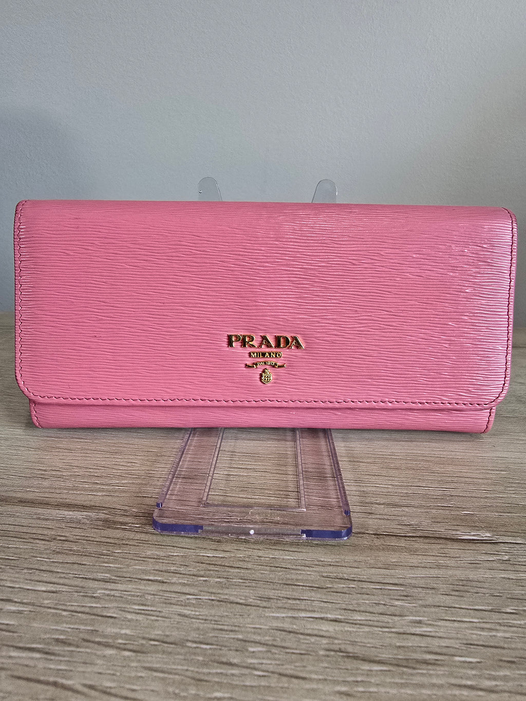 Prada Saffiano Leather Continental Wallet — Light Pink