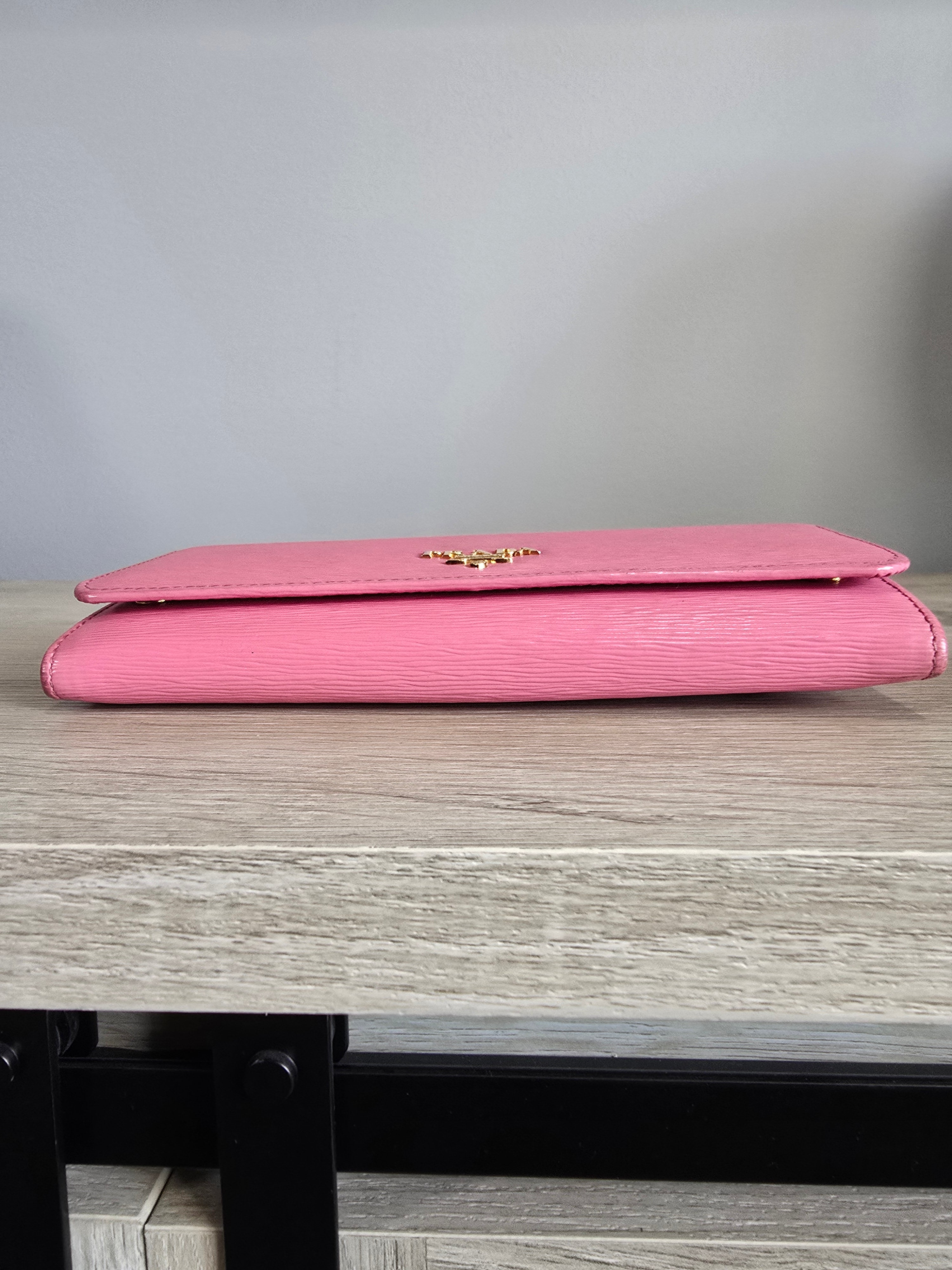 Prada Saffiano Leather Continental Wallet — Light Pink