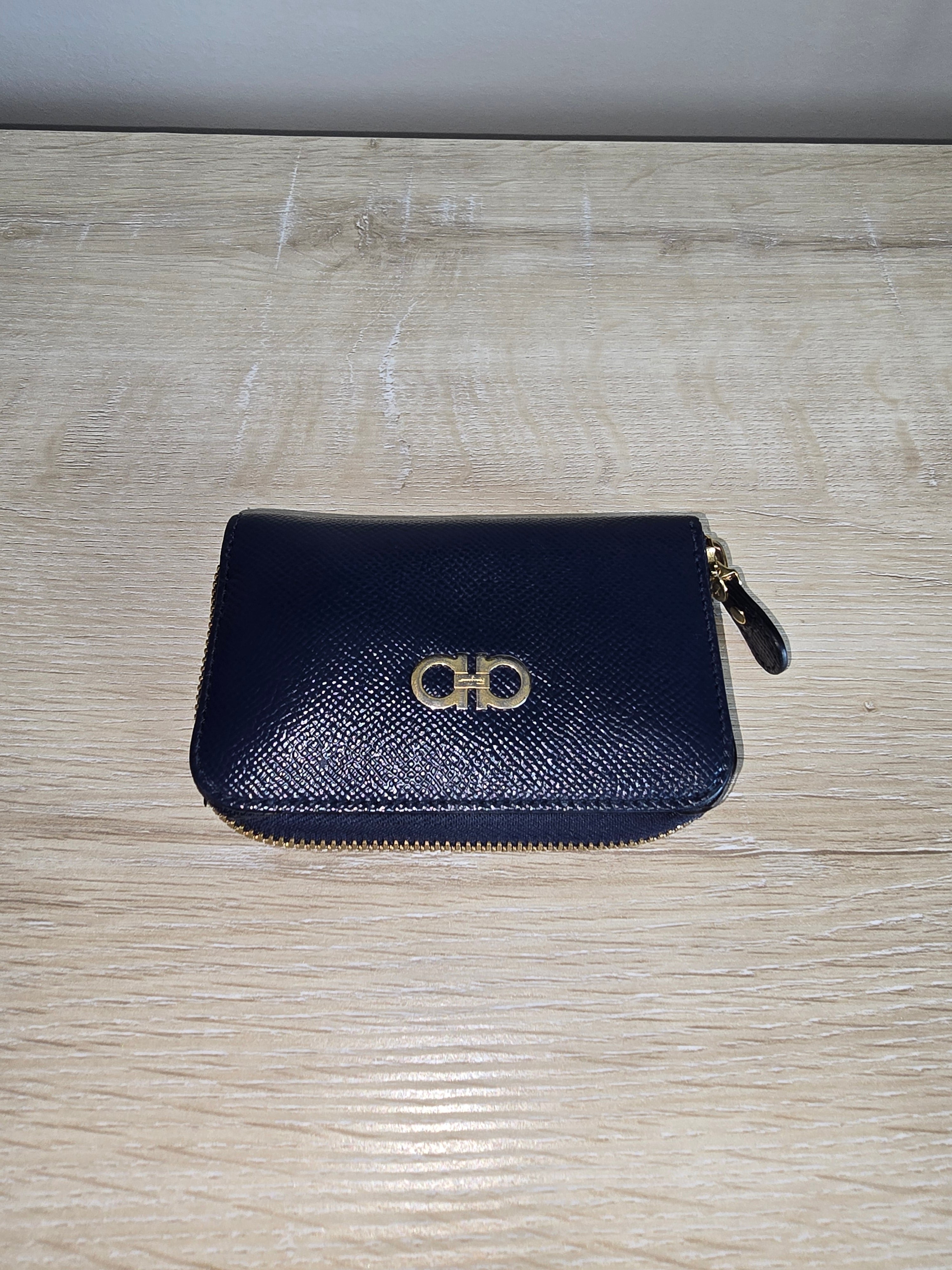 Salvatore Ferragamo Gancini Pouch — Navy Blue