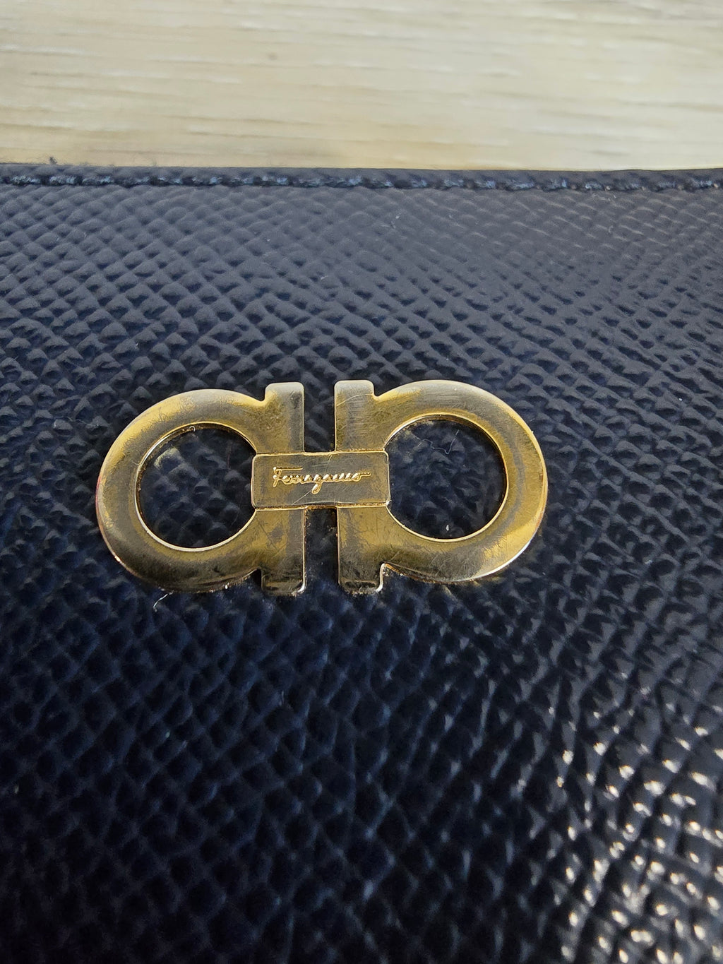 Salvatore Ferragamo Gancini Pouch — Navy Blue