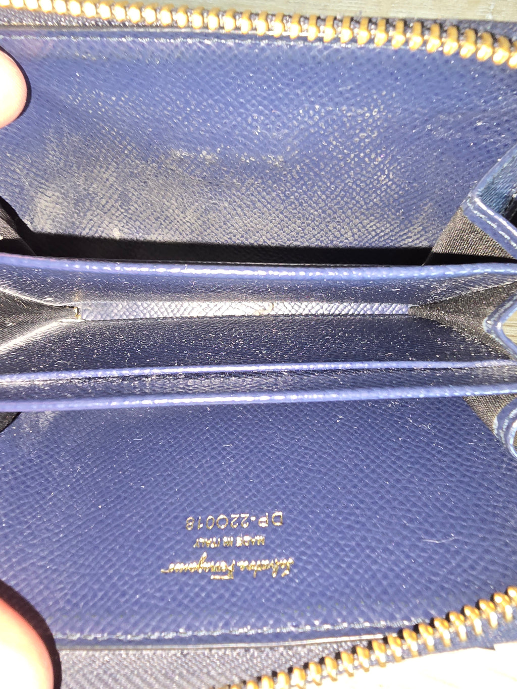Salvatore Ferragamo Gancini Pouch — Navy Blue