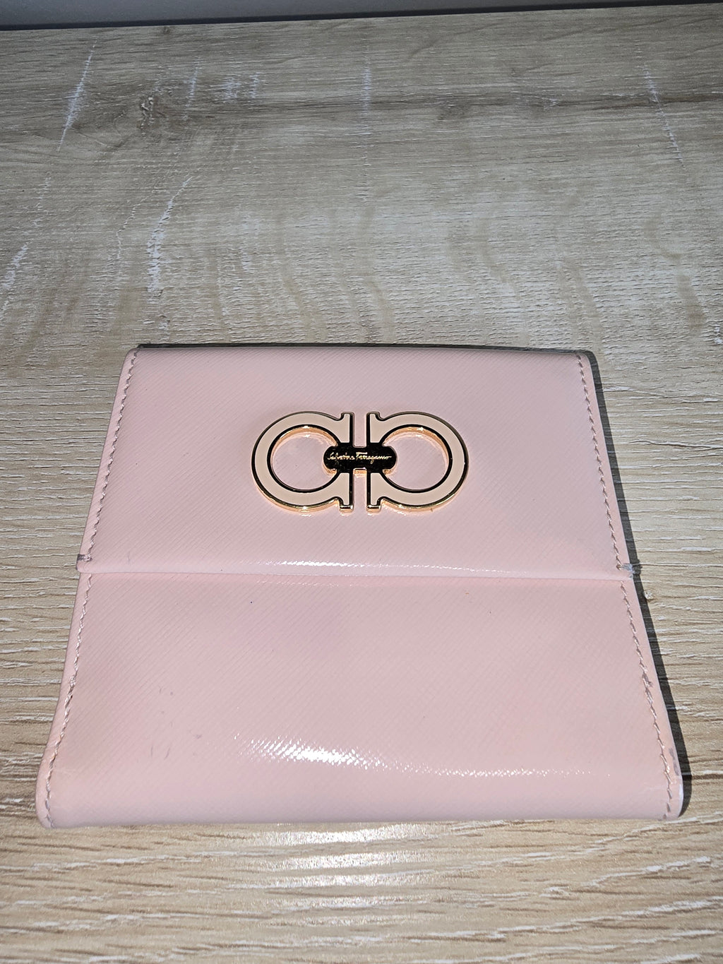 Salvatore Ferragamo Gancini Leather Coin Purse — Blush Pink