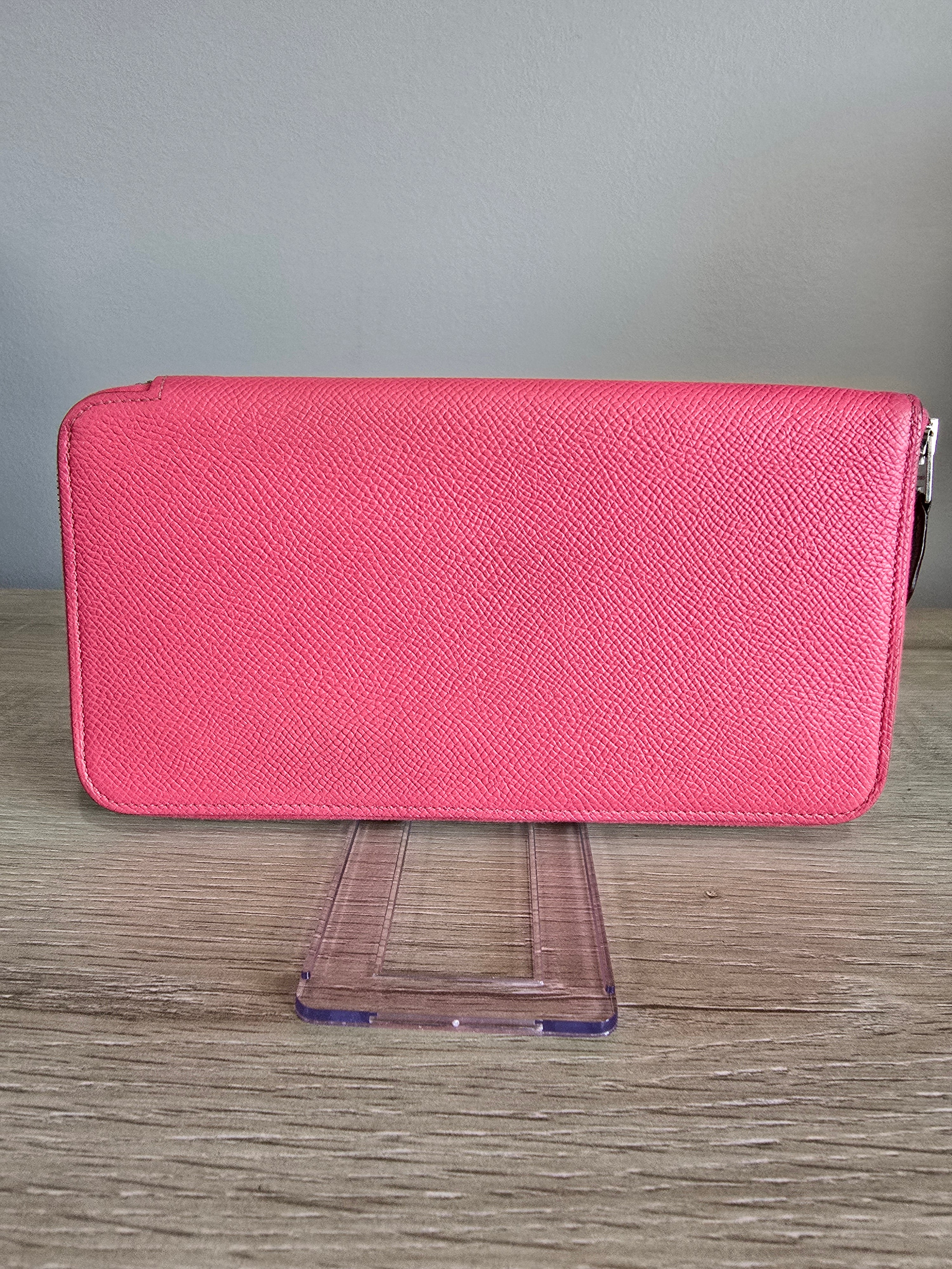 Hermès Azap Silk-In Epsom Long Wallet — Pink