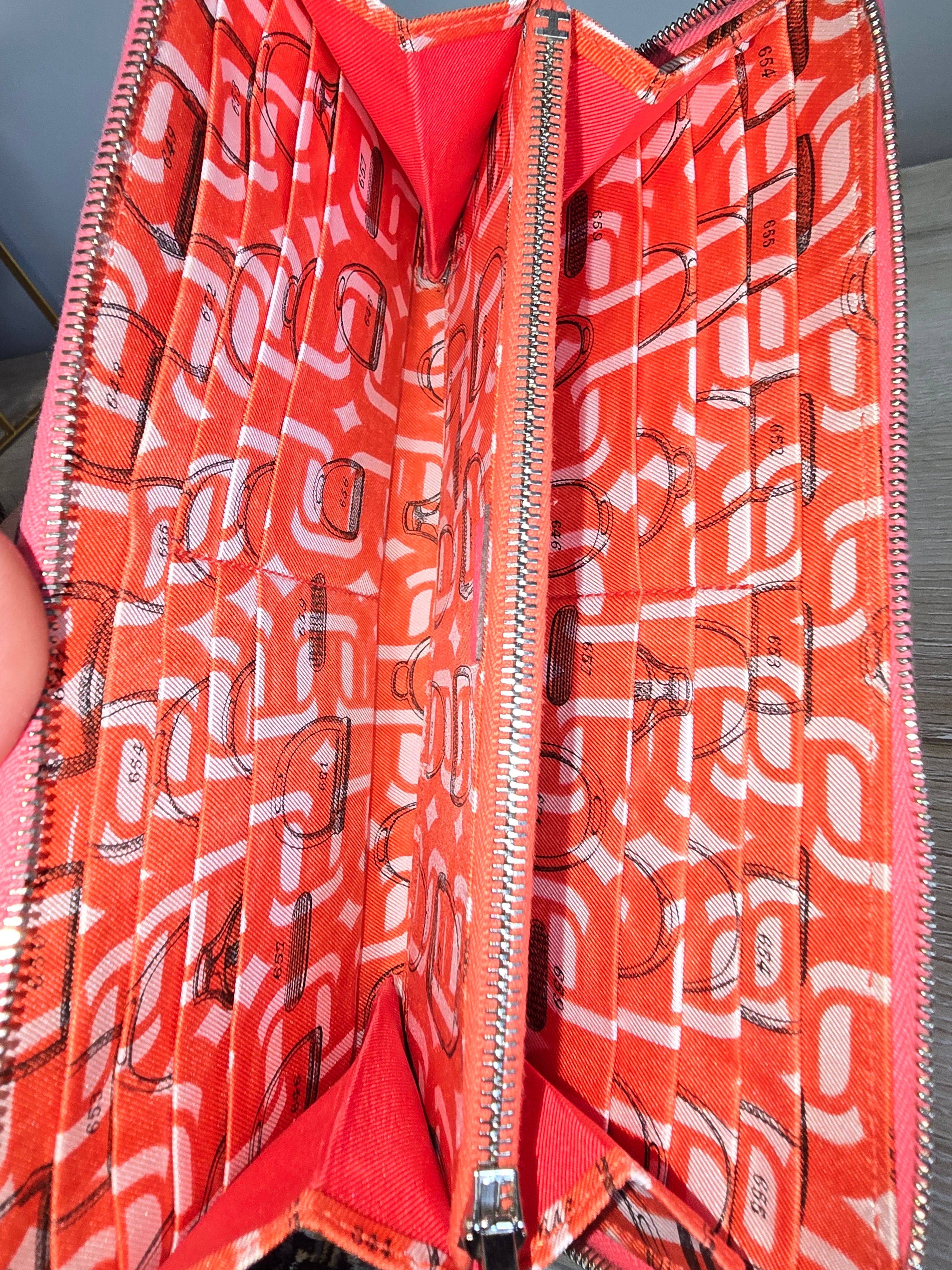 Hermès Azap Silk-In Epsom Long Wallet — Pink