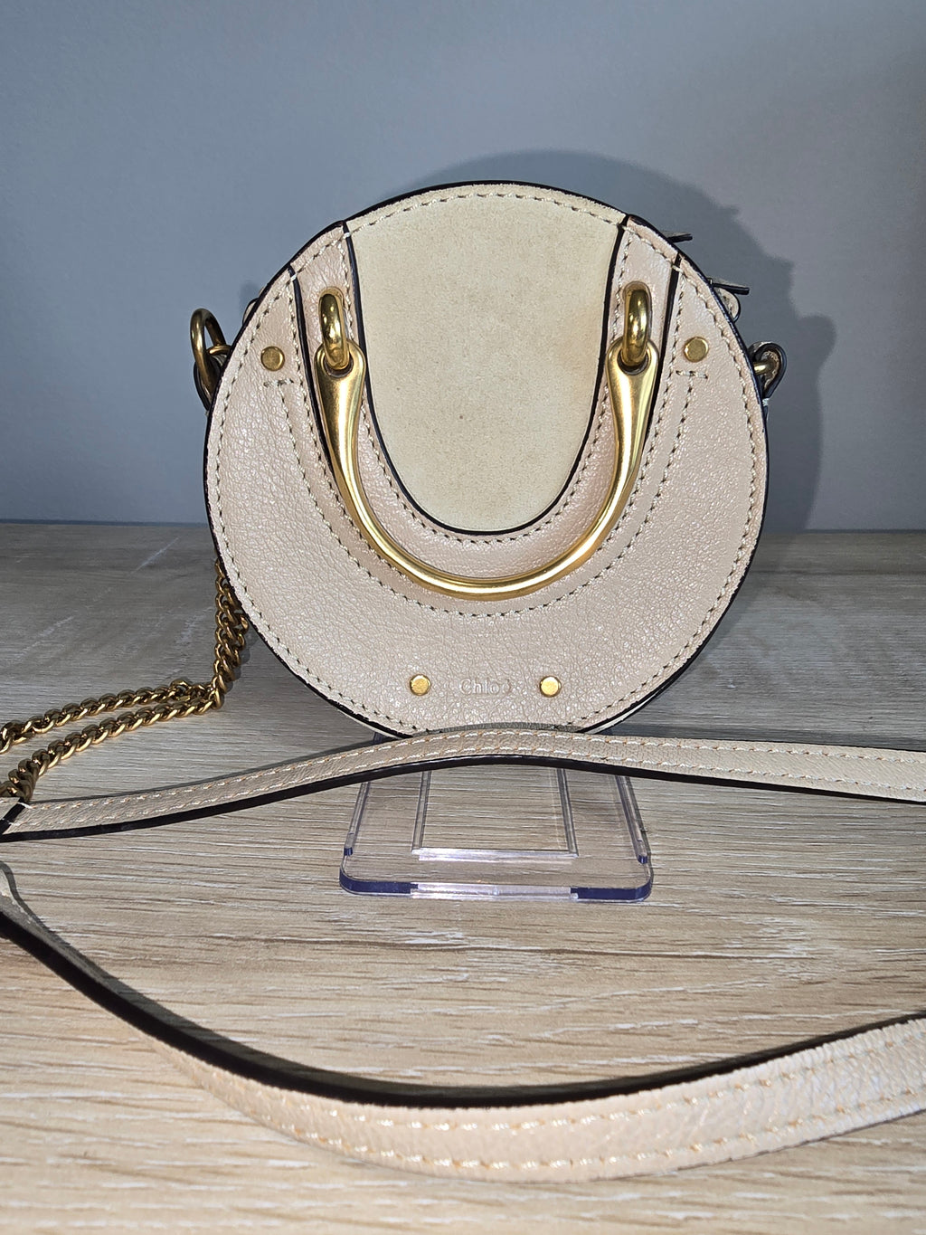 Chloé Mini Pixie Crossbody — Beige / Gold Hardware