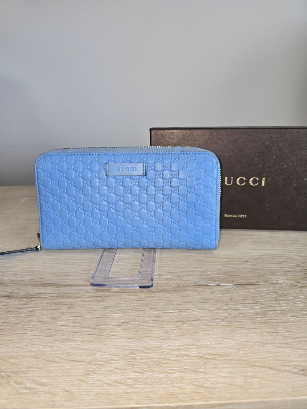 Gucci GG Sima Zippy Wallet — Blue