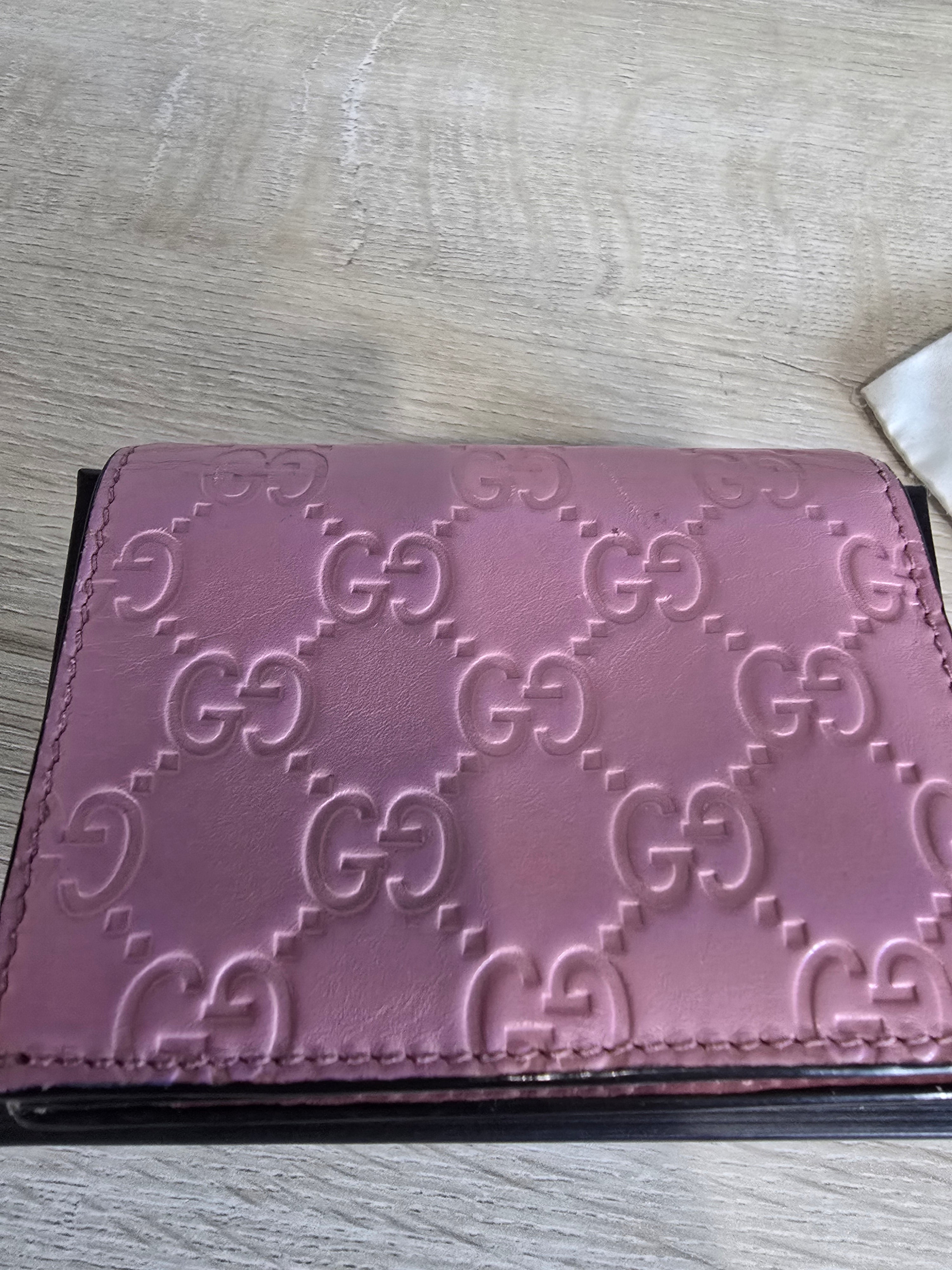 Gucci Guccissima Cherries Wallet — Pink