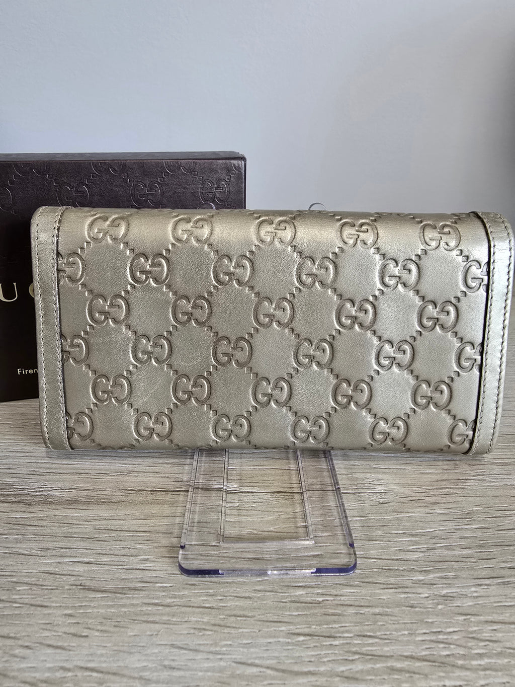 Gucci Interlocking G Continental Long Wallet — Champagne Guccissima