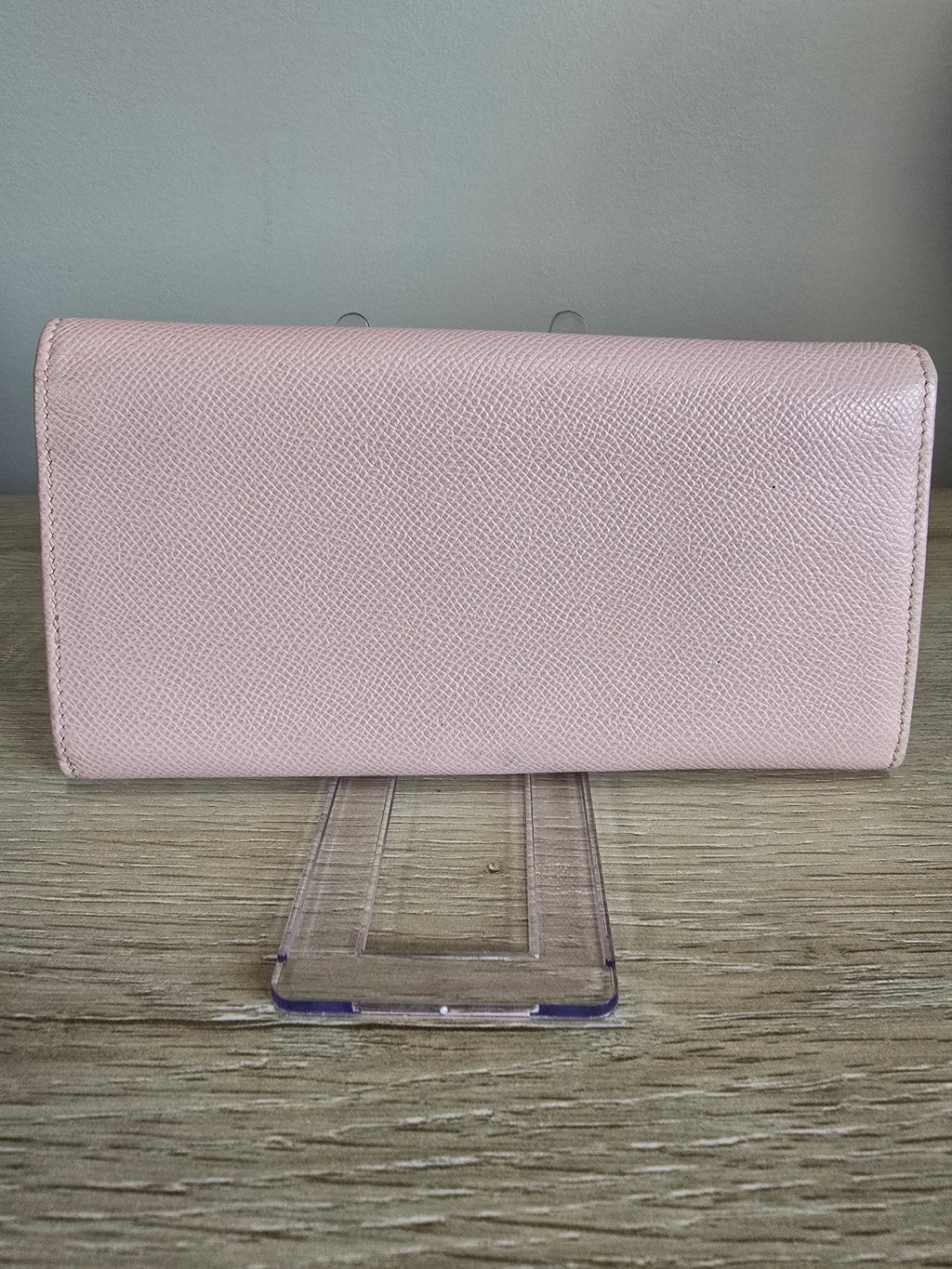 Salvatore Ferragamo Gancini Long Wallet — Blush Pink / Gold Hardware