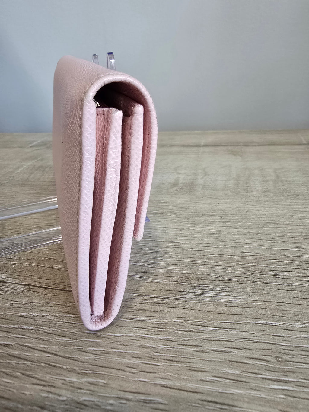 Salvatore Ferragamo Gancini Long Wallet — Blush Pink / Gold Hardware