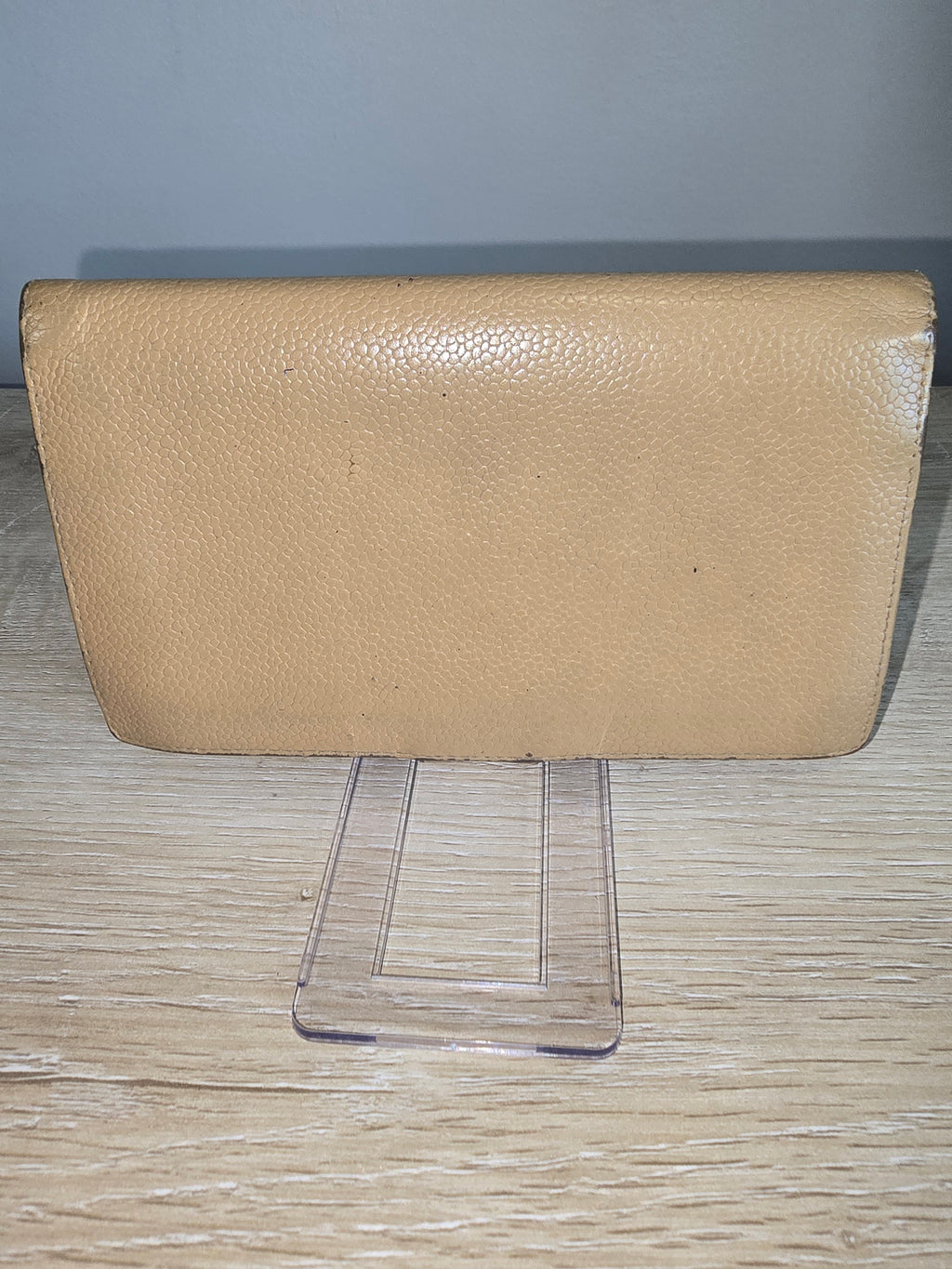 Chanel Vintage Caviar Leather Long Wallet — Beige