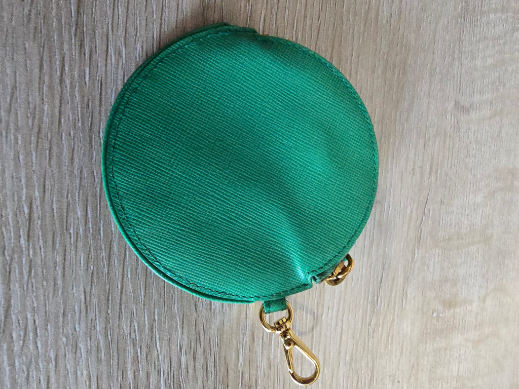 Prada Saffiano Leather Coin Purse — Green