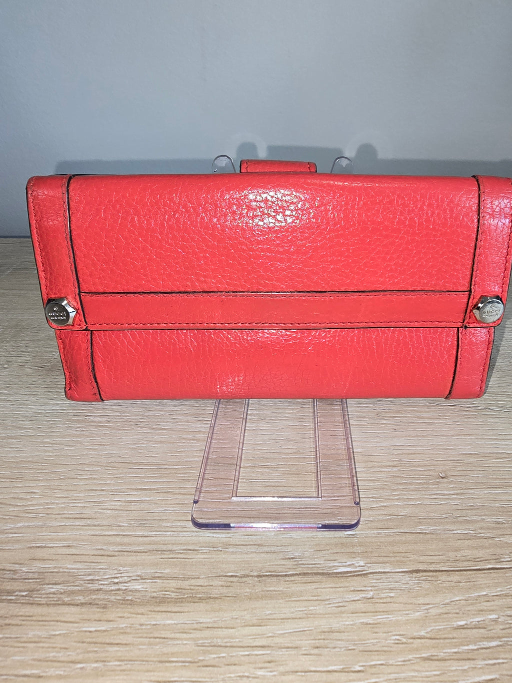 Gucci Charmy Continental Wallet — Scarlet Leather
