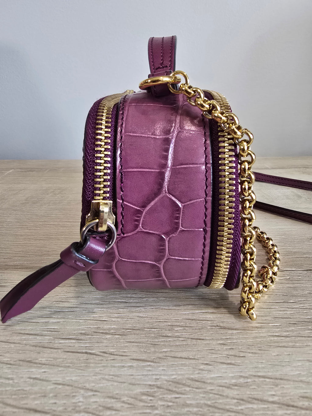 Chloé Calfskin Crocodile Embossed Mini C Vanity
