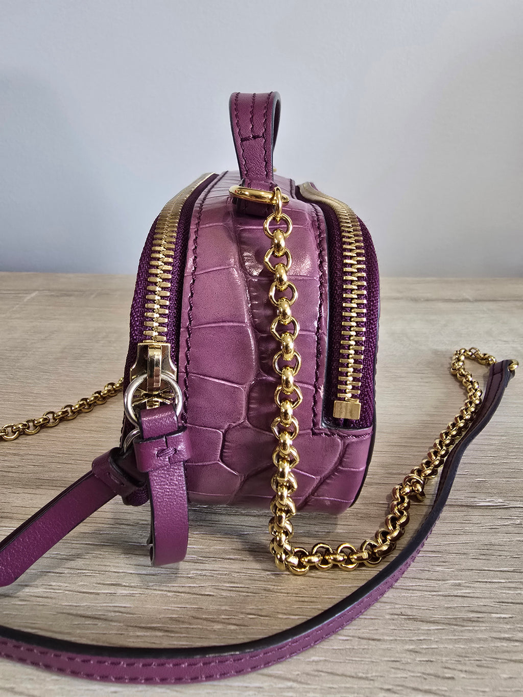 Chloé Calfskin Crocodile Embossed Mini C Vanity