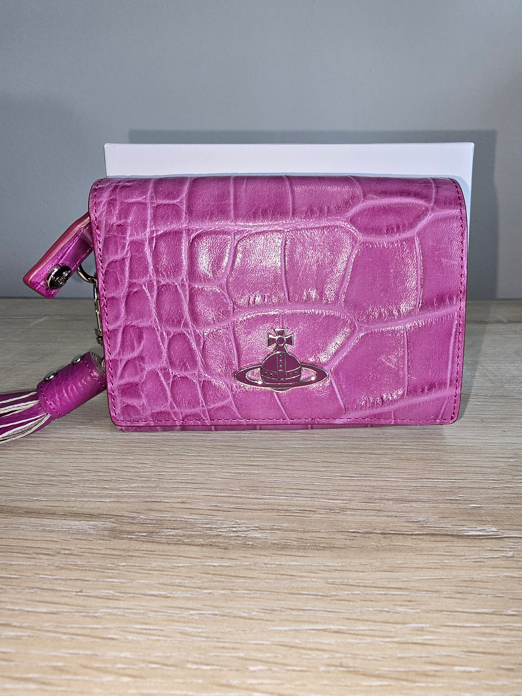 Vivienne Westwood Croco Embossed Bifold Wallet — Pink