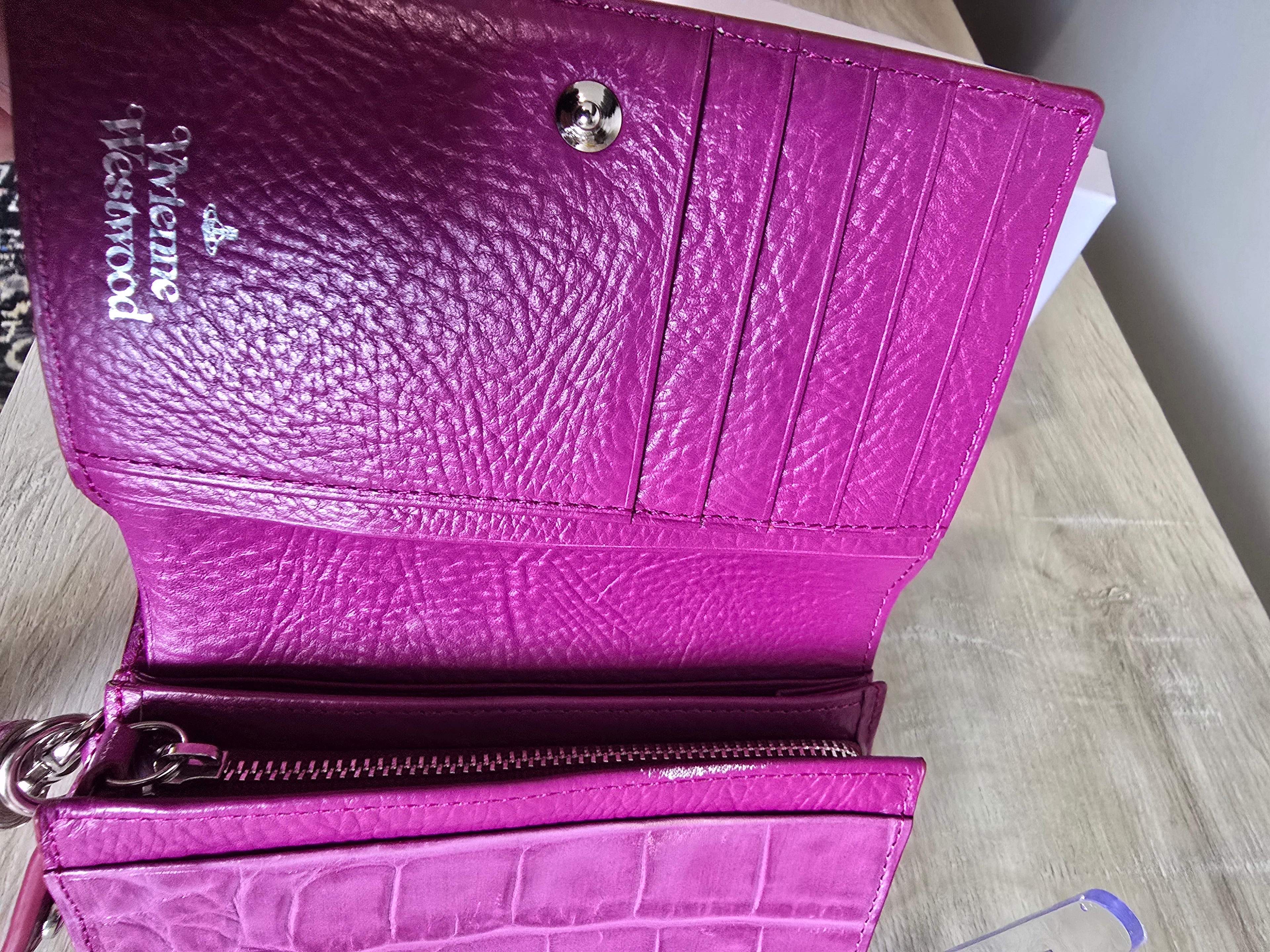 Vivienne Westwood Croco Embossed Bifold Wallet — Pink