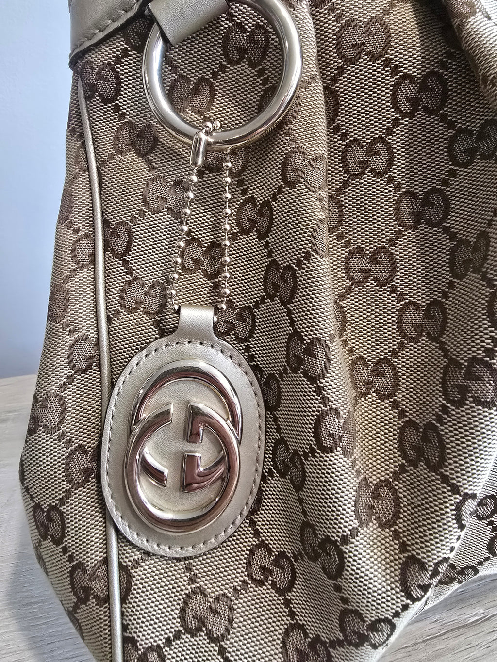 Gucci GG Canvas Sukey Tote – Gold Hardware