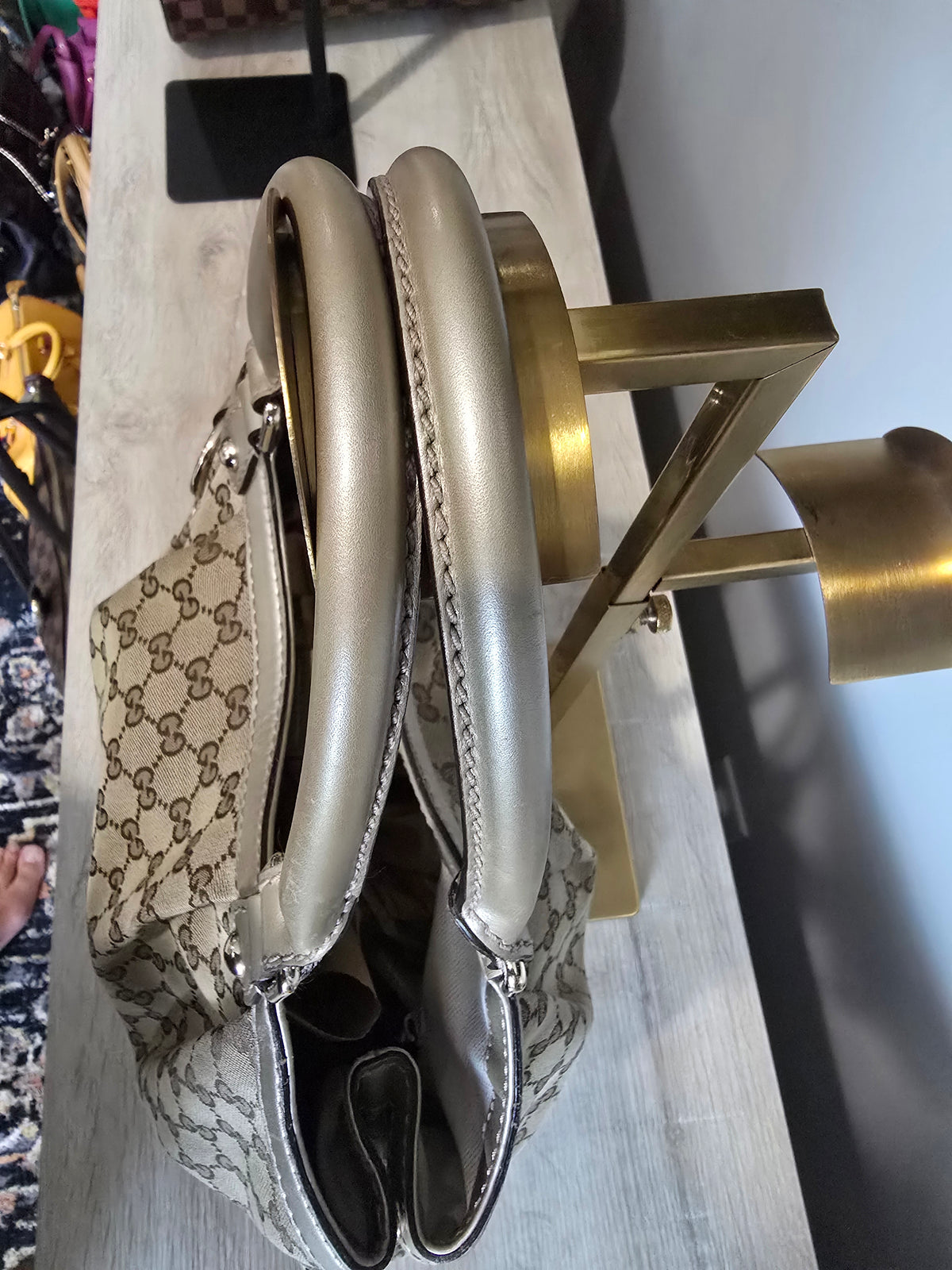 Gucci GG Canvas Sukey Tote – Gold Hardware