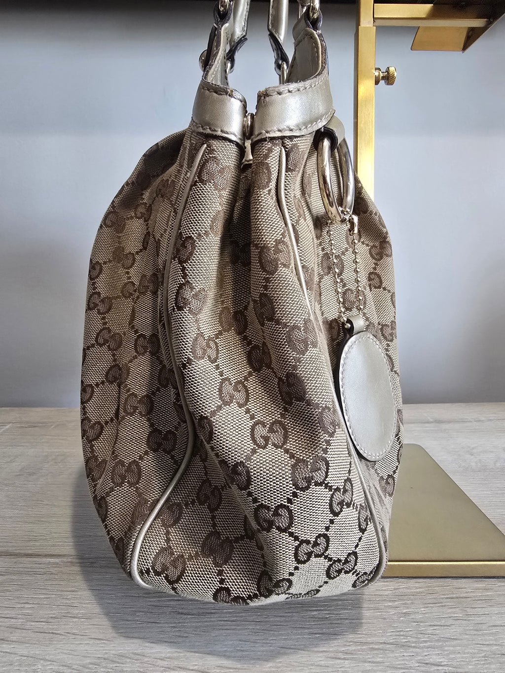 Gucci GG Canvas Sukey Tote – Gold Hardware