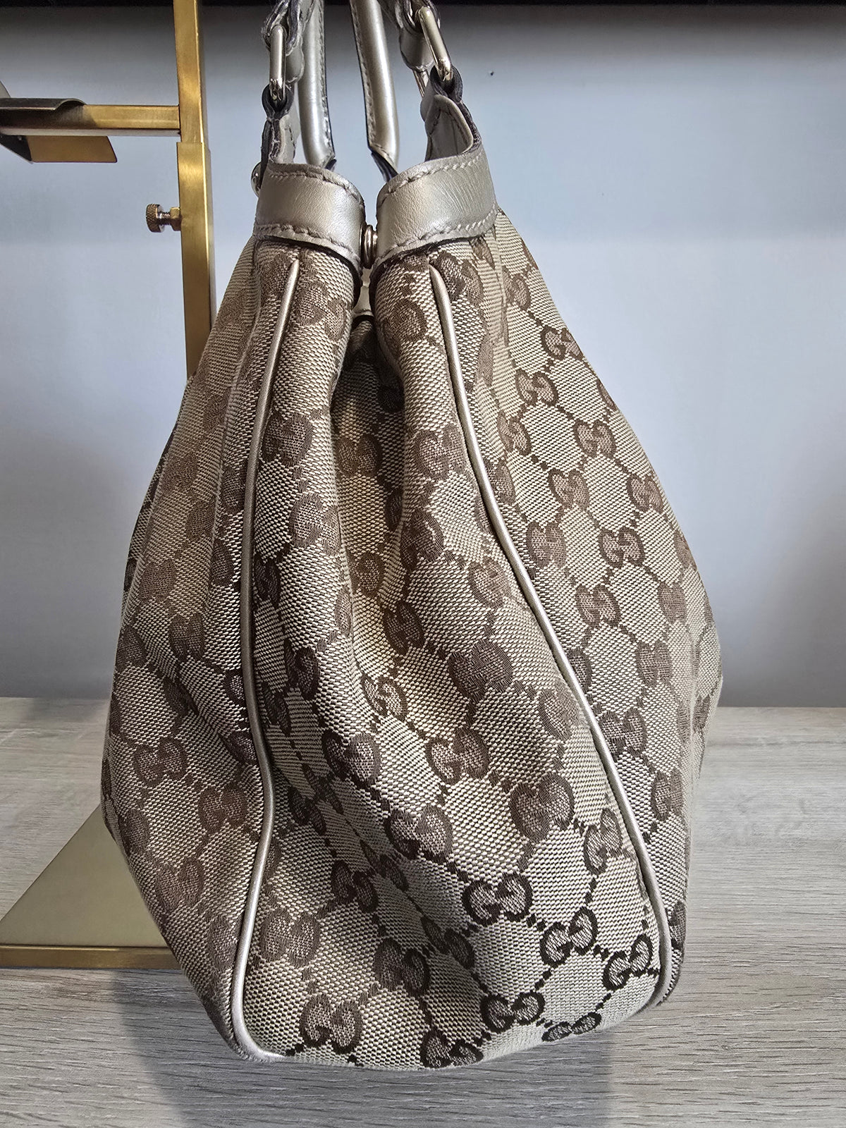 Gucci GG Canvas Sukey Tote – Gold Hardware