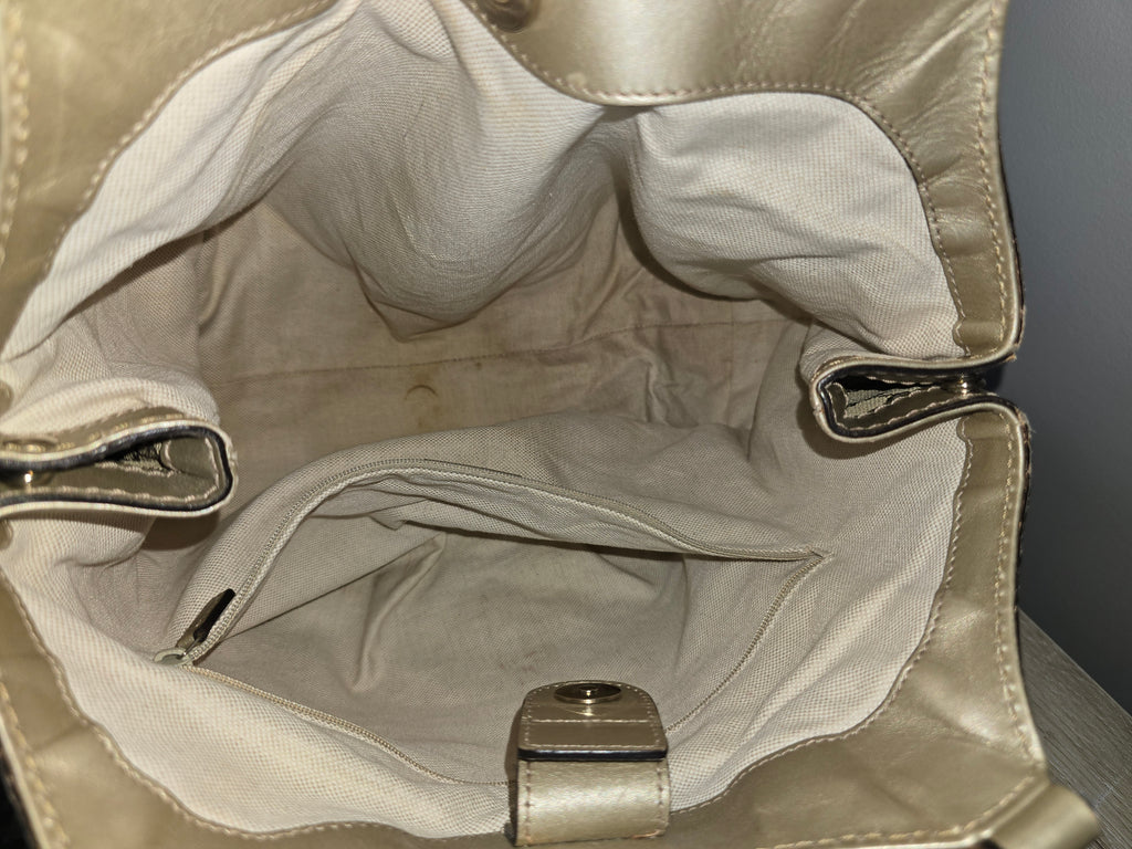 Gucci GG Canvas Sukey Tote – Gold Hardware