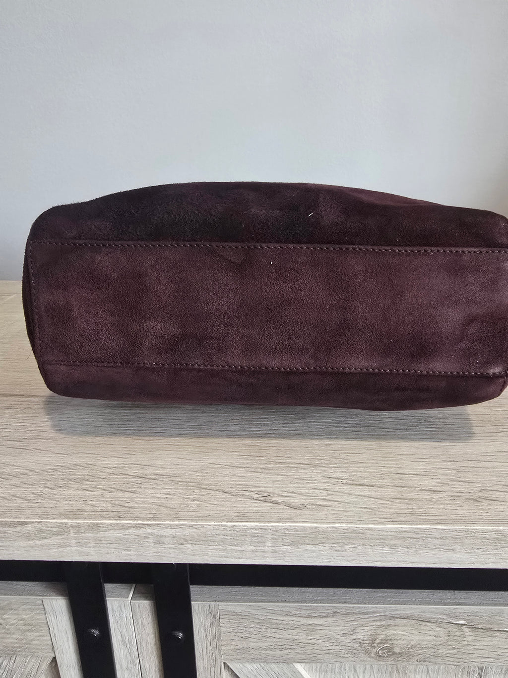 Prada Brown Suede Shoulder Bag – Gold Hardware
