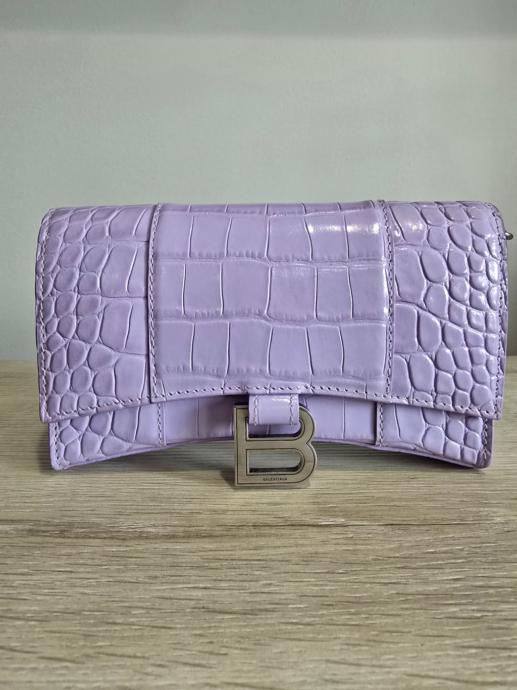 Balenciaga Hourglass XS Top Handle Bag – Purple / Silver Hardware