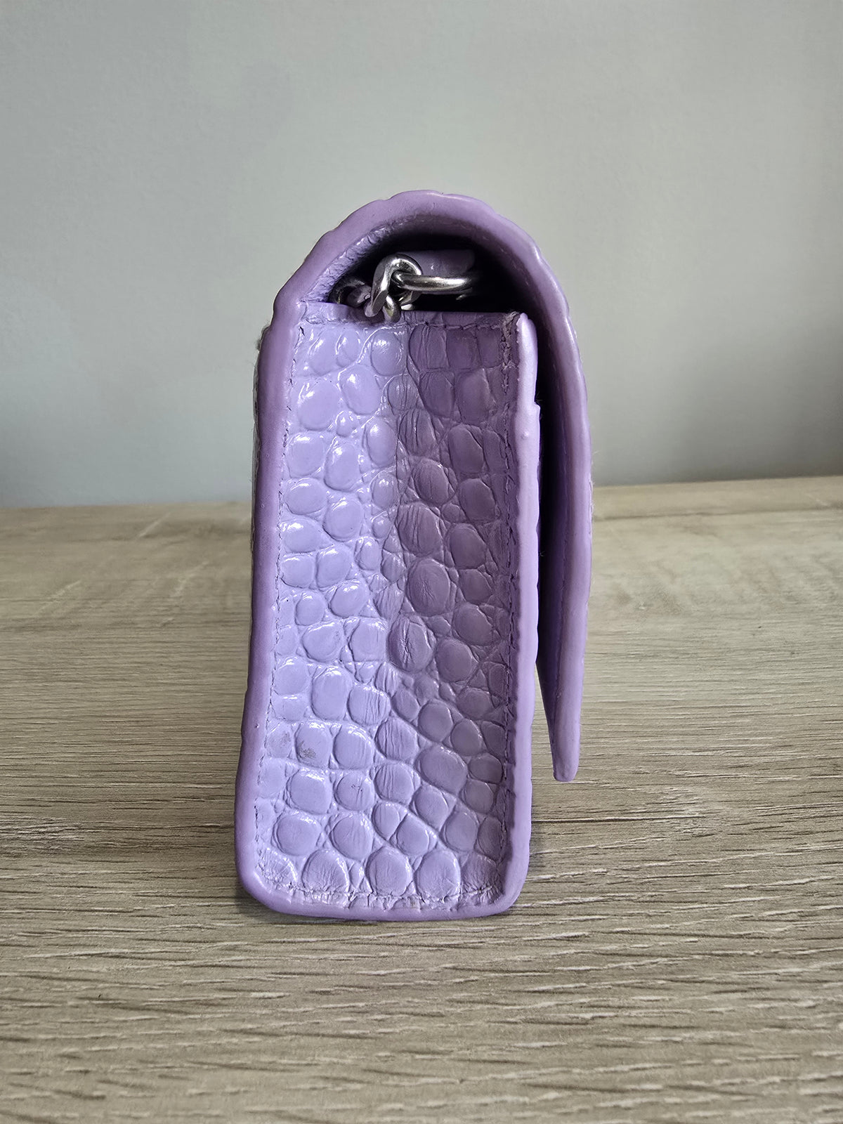 Balenciaga Hourglass XS Top Handle Bag – Purple / Silver Hardware