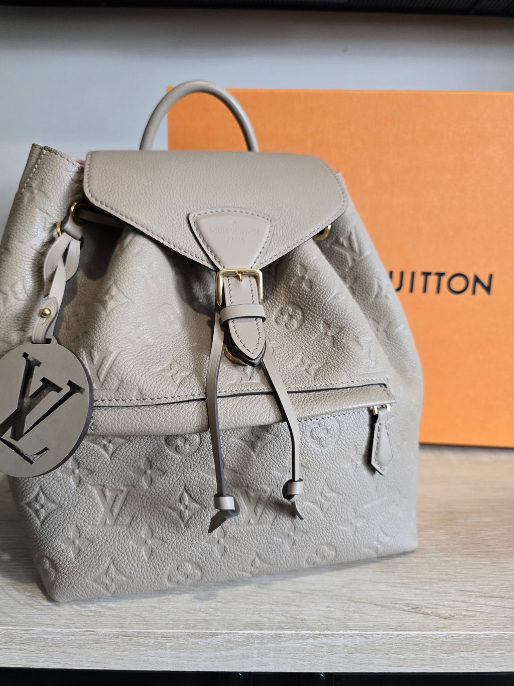 Louis Vuitton Monogram Montsouris NM Backpack – Light Gray / Gold Hardware