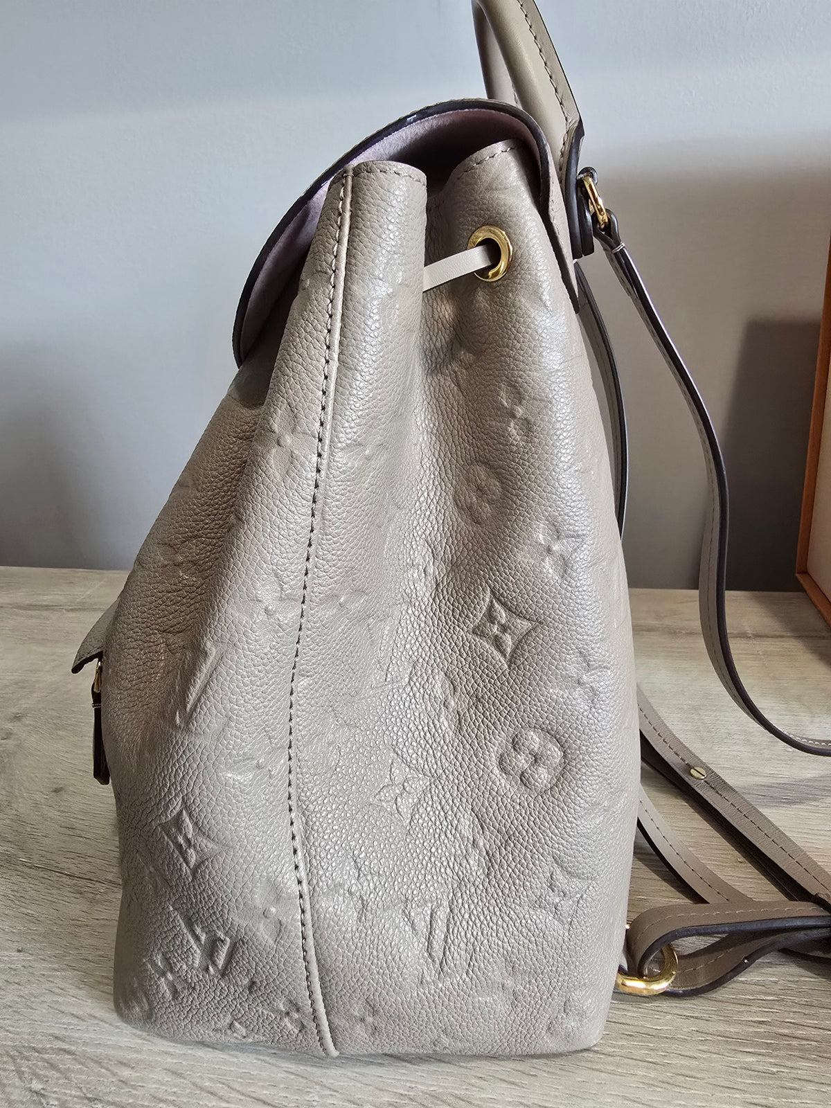 Louis Vuitton Monogram Montsouris NM Backpack – Light Gray / Gold Hardware