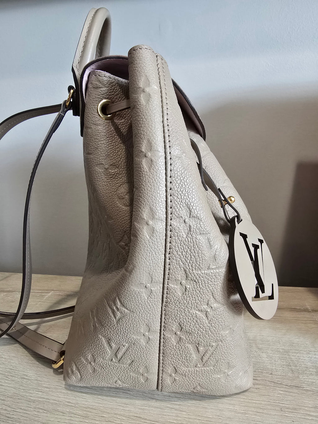 Louis Vuitton Monogram Montsouris NM Backpack – Light Gray / Gold Hardware