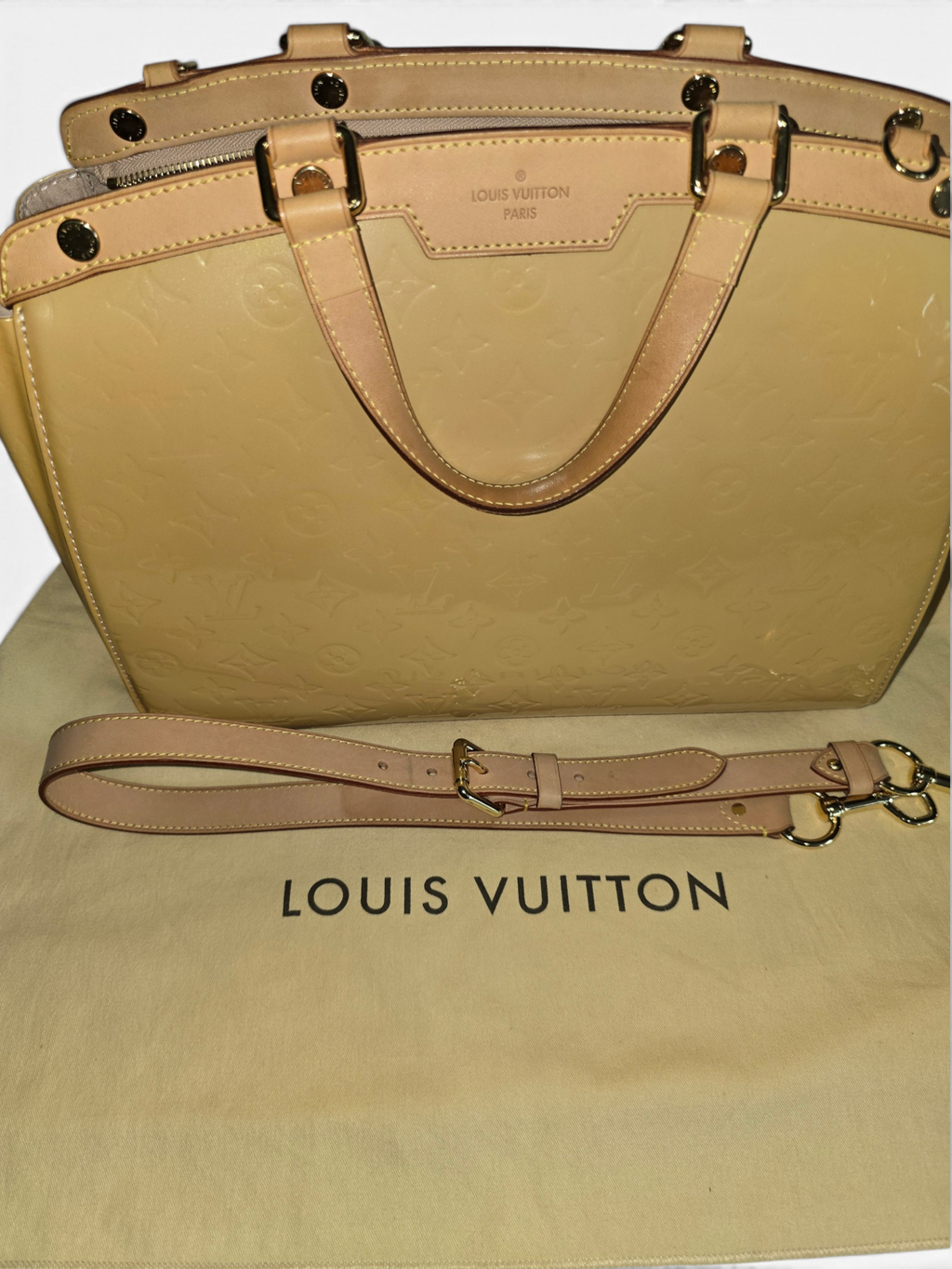 Louis Vuitton Vernis Brea MM – Beige Yellow / Gold Hardware