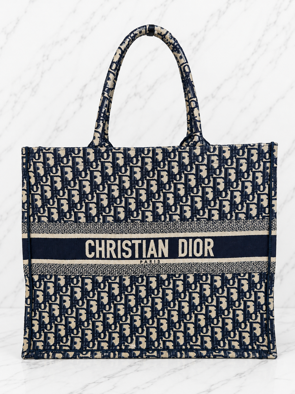 Christian Dior CD2 Book Tote Blue Oblique Canvas