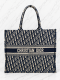 Christian Dior CD2 Book Tote Blue Oblique Canvas
